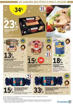 E.Leclerc - Prévisualisation de FOIE GRAS DE CANARD ENTIER "DÉGUSTATION" LOBE(1) "LABEYRIE", 9-10 parts. 320 g. Également disponible au même prix: Torchon ou Bocal. valide à partir de 23.12.2025 | Page: 5