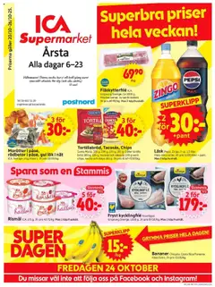 ICA Supermarket - Årsta - Förhandsvisning av reklamblad från butik ICA Supermarket aktuell från 20.10.2025