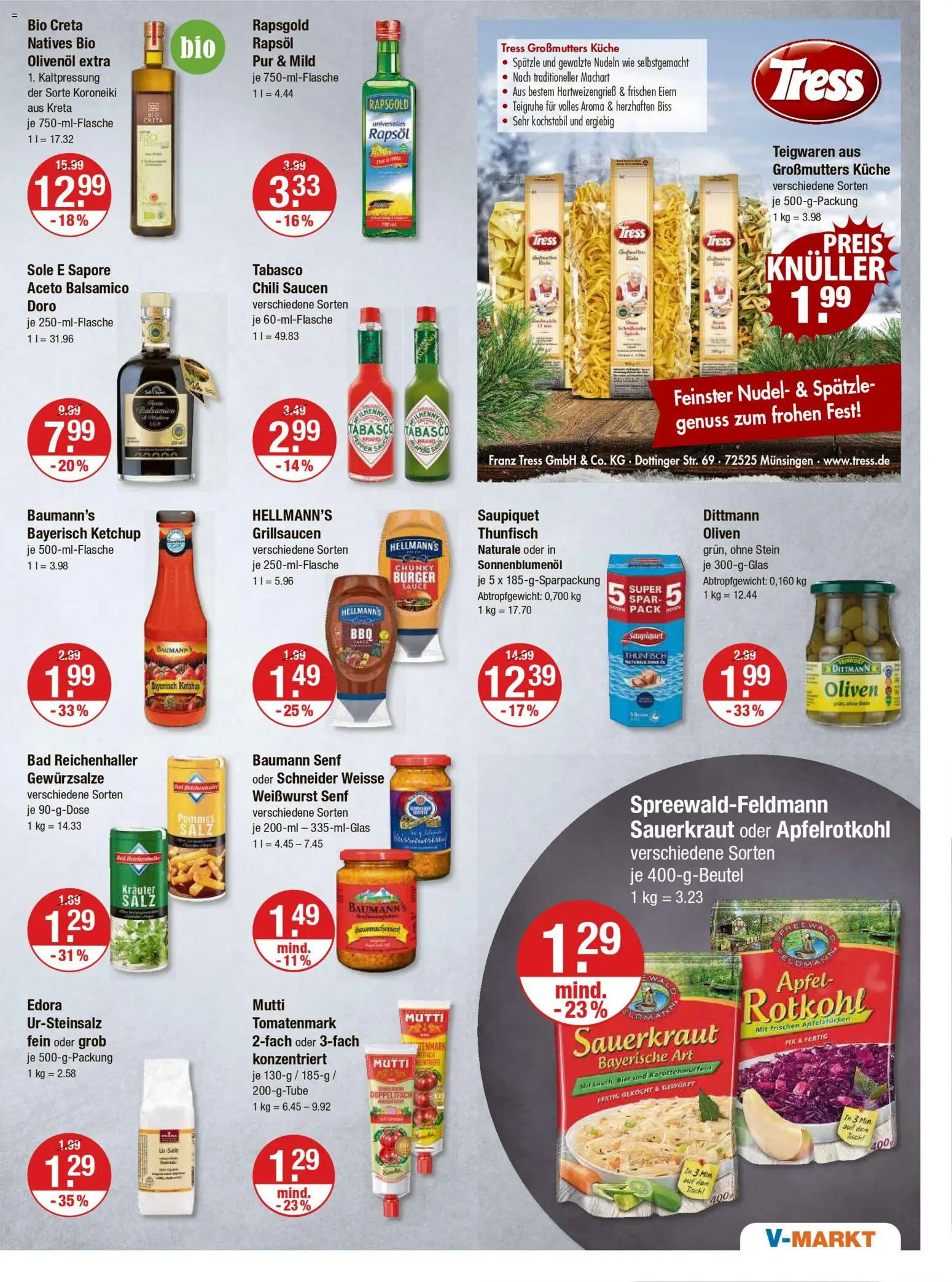 V-Markt - M&#252;nchen – gültig ab 11.12.2025 | Seite: 11 | Produkte: Thunfisch, Rapsöl, Pommes, Salz