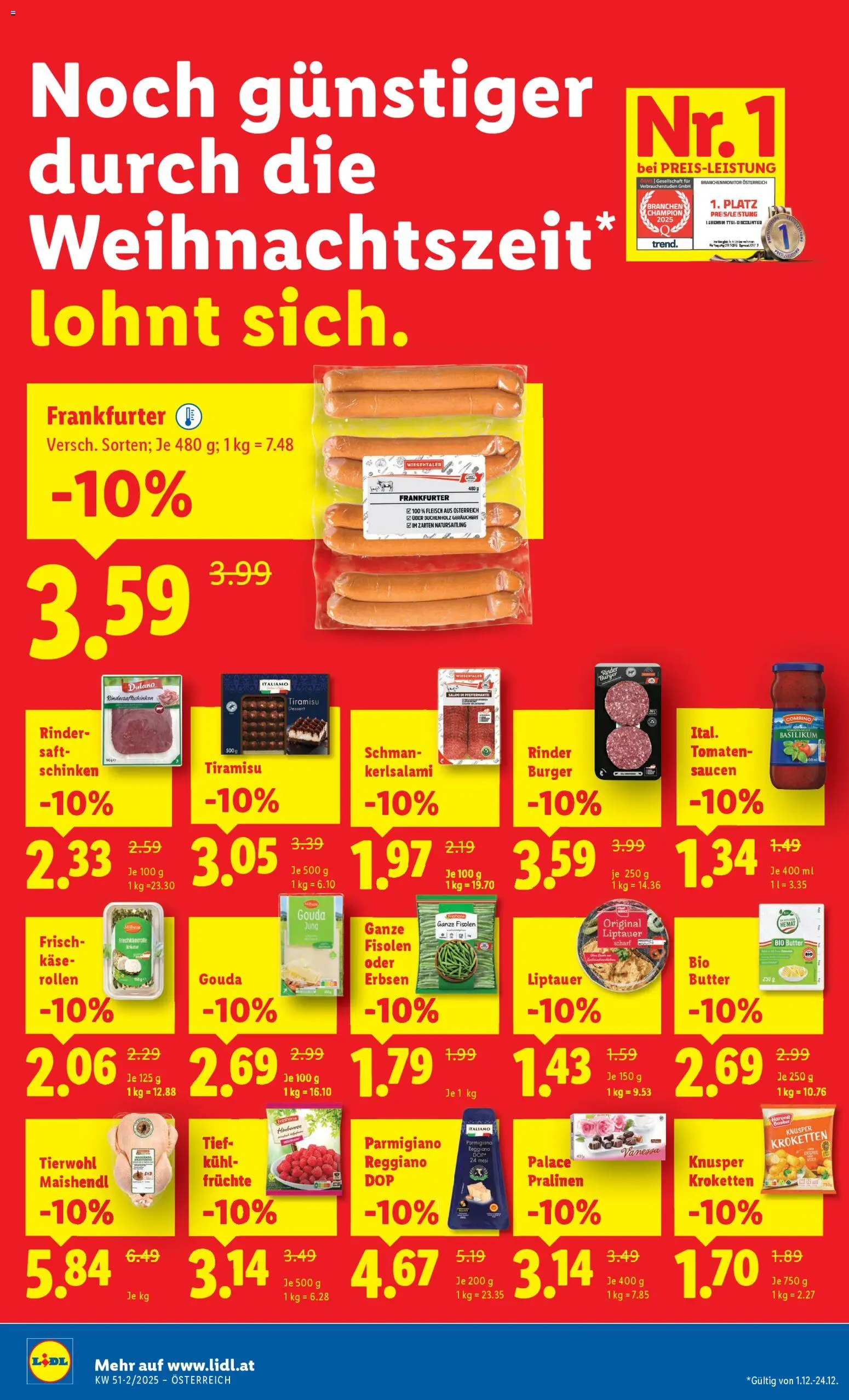 Lidl Flugblatt - Oberpullendorf, Güssing, Oberwart gültig ab 18.12.2025 | Seite: 18 | Produkte: Erbsen, Käse, Schinken, Tomaten