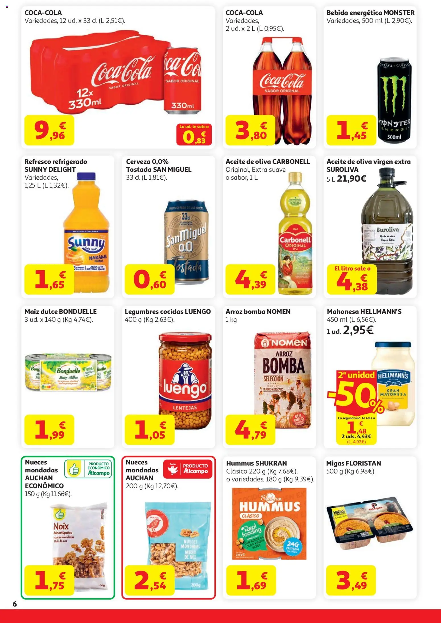 Alcampo Supermercado MAD │ válido desde el 07.04.2026 | Página: 6 | Productos: Aceite, Té, Aceite de oliva virgen extra, Οθόνη προβολής