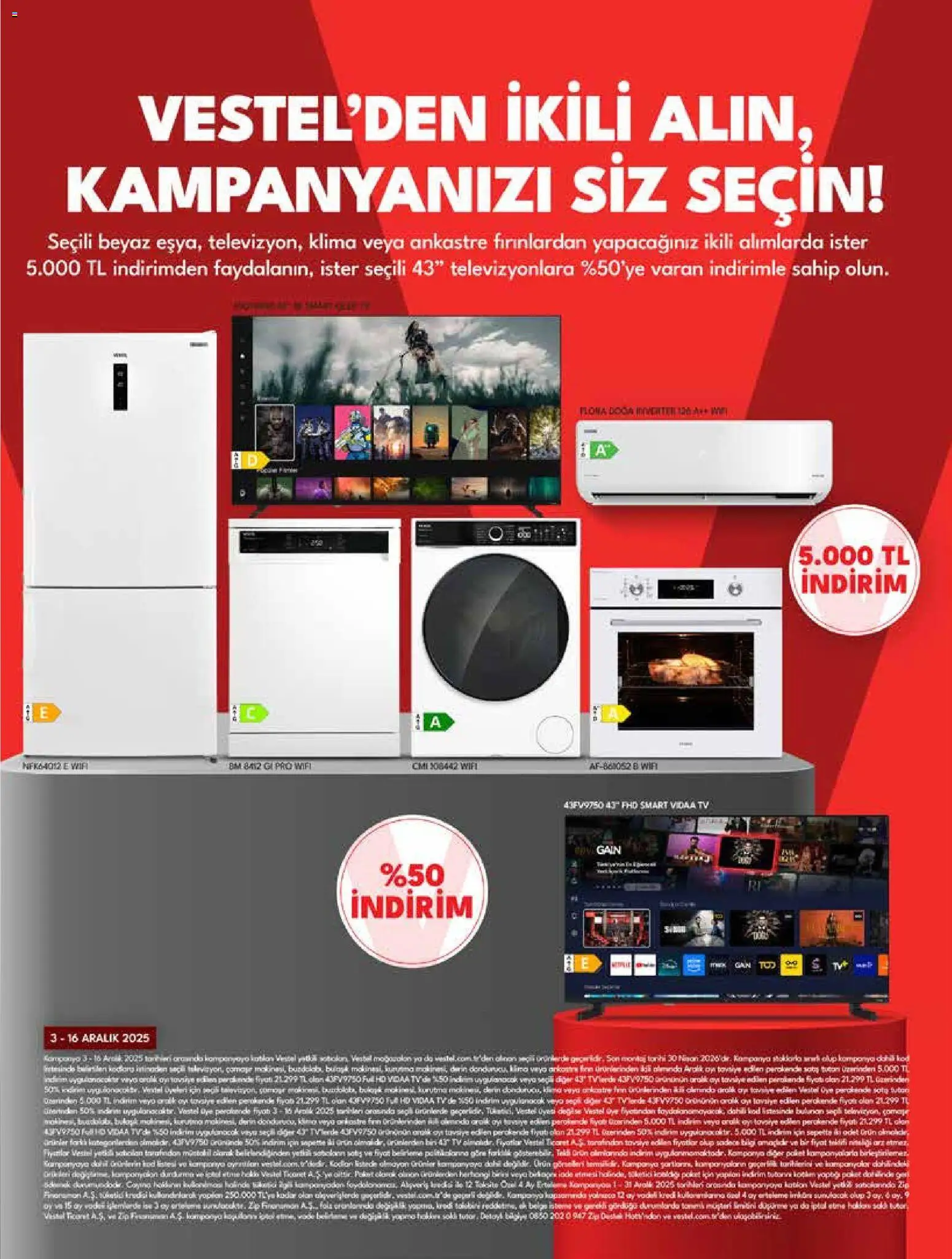Vestel Tüketici Elektroniği - 01.12.2025 tarihinden itibaren geçerlidir | Sayfa: 12 | Ürünler: TV, Fırın, Klima