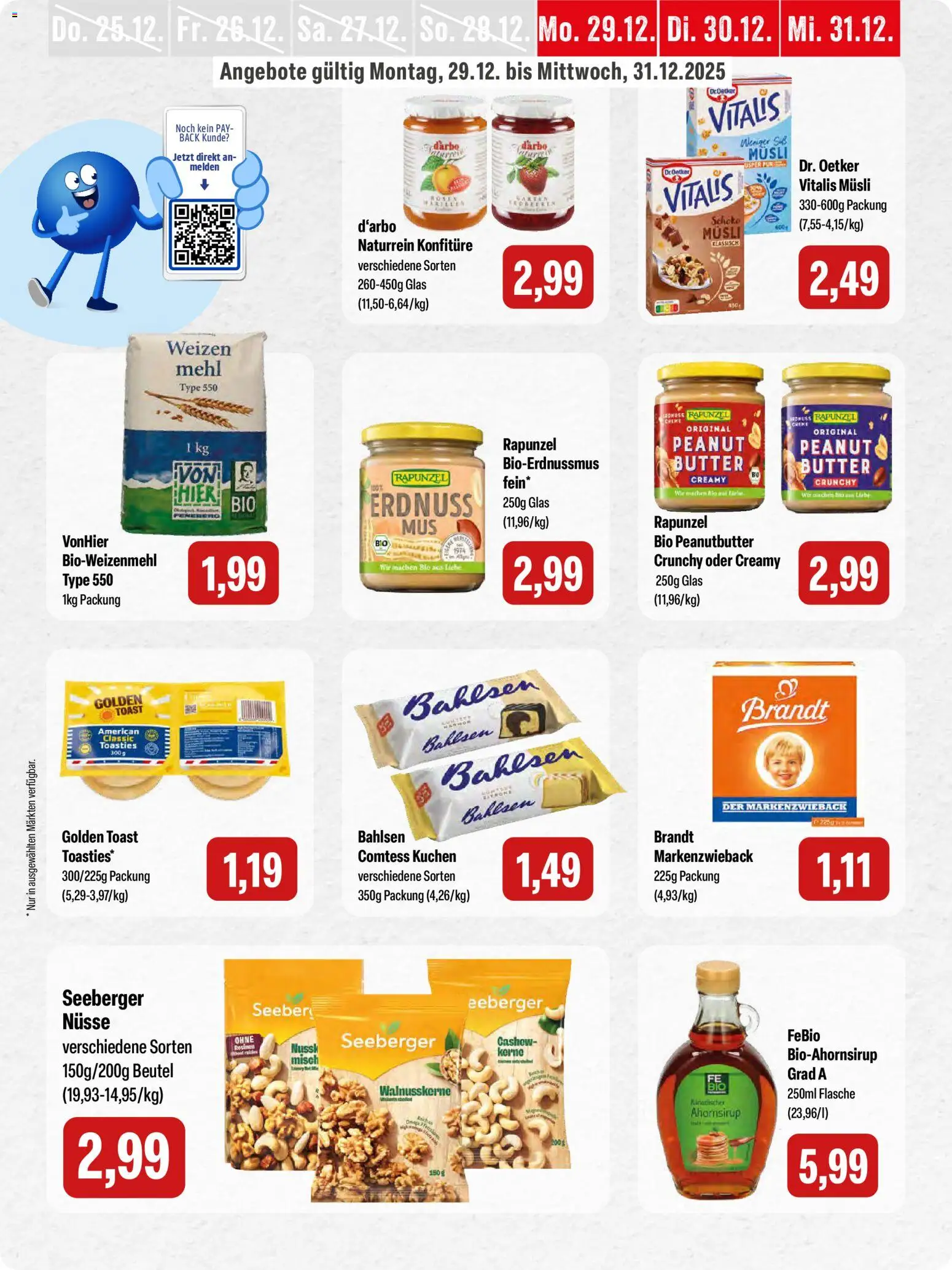 Feneberg Angebote – gültig ab 29.12.2025 | Seite: 15 | Produkte: Mehl, Butter, Kuchen, Nüsse