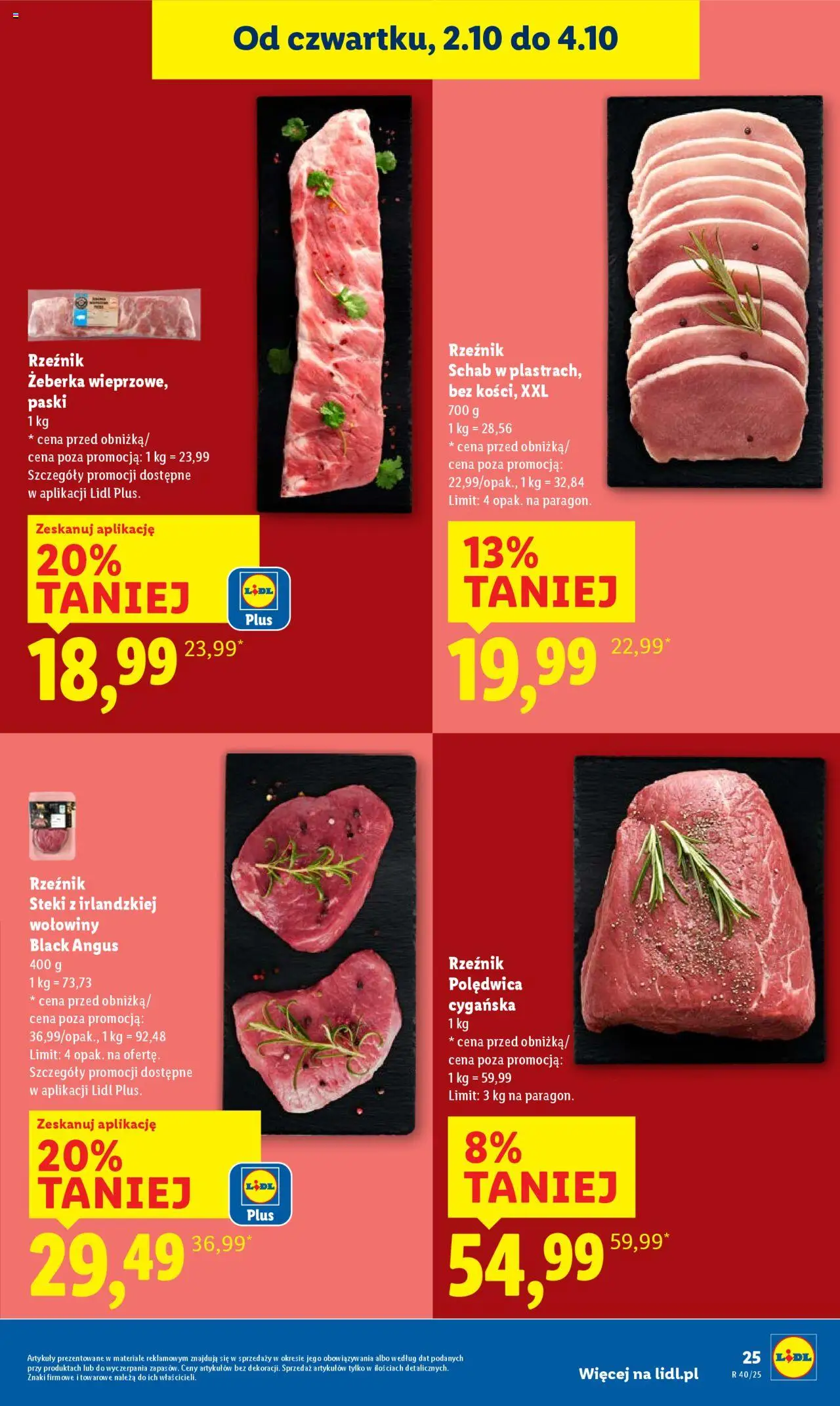 Lidl Gazetka od 02.10.2025 | Strona: 29 | Produkty: Schab, Steki