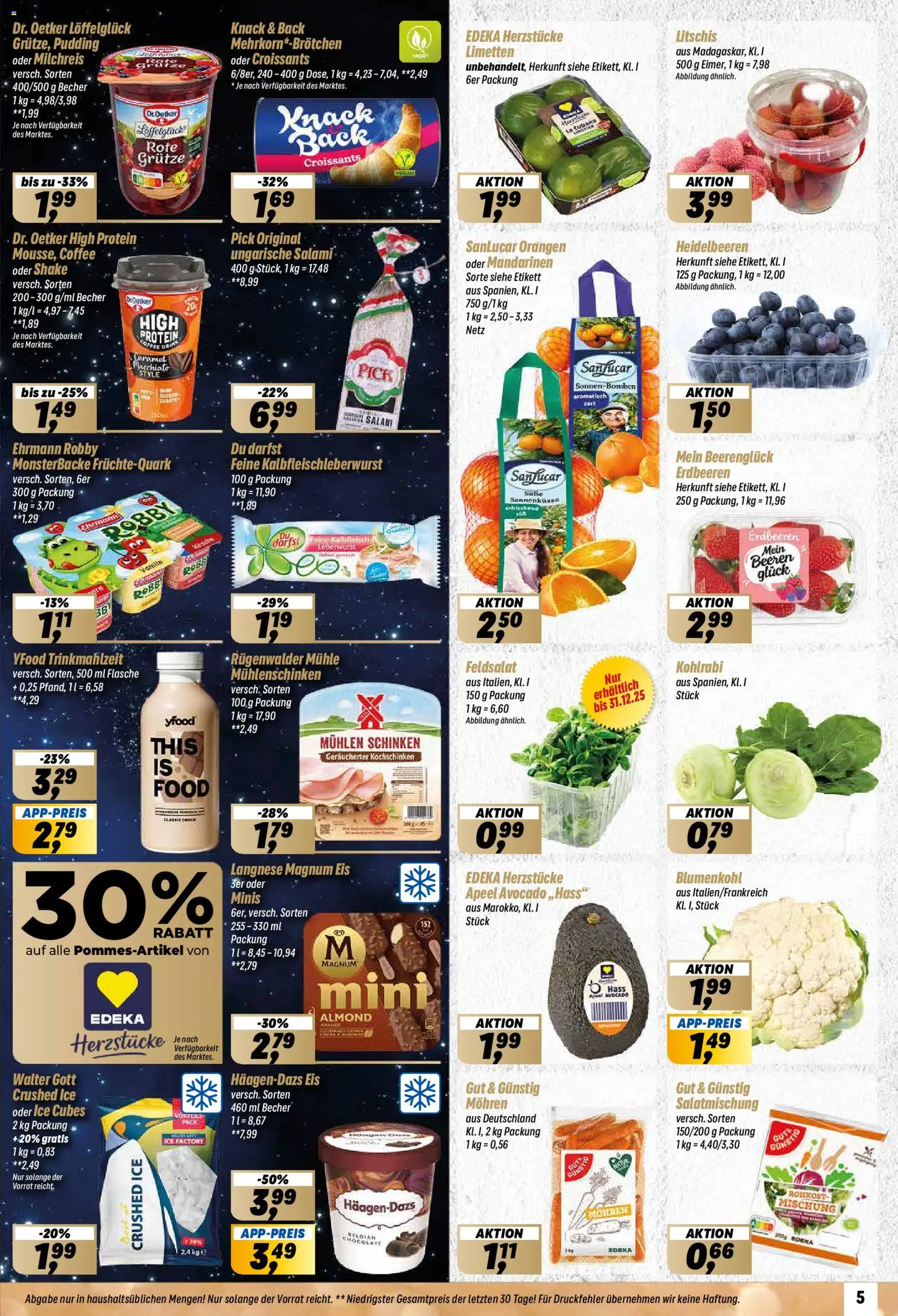 Simmel Prospekt 	 – gültig ab 29.12.2025 | Seite: 5 | Produkte: Pudding, YFood, Blumenkohl, Eis