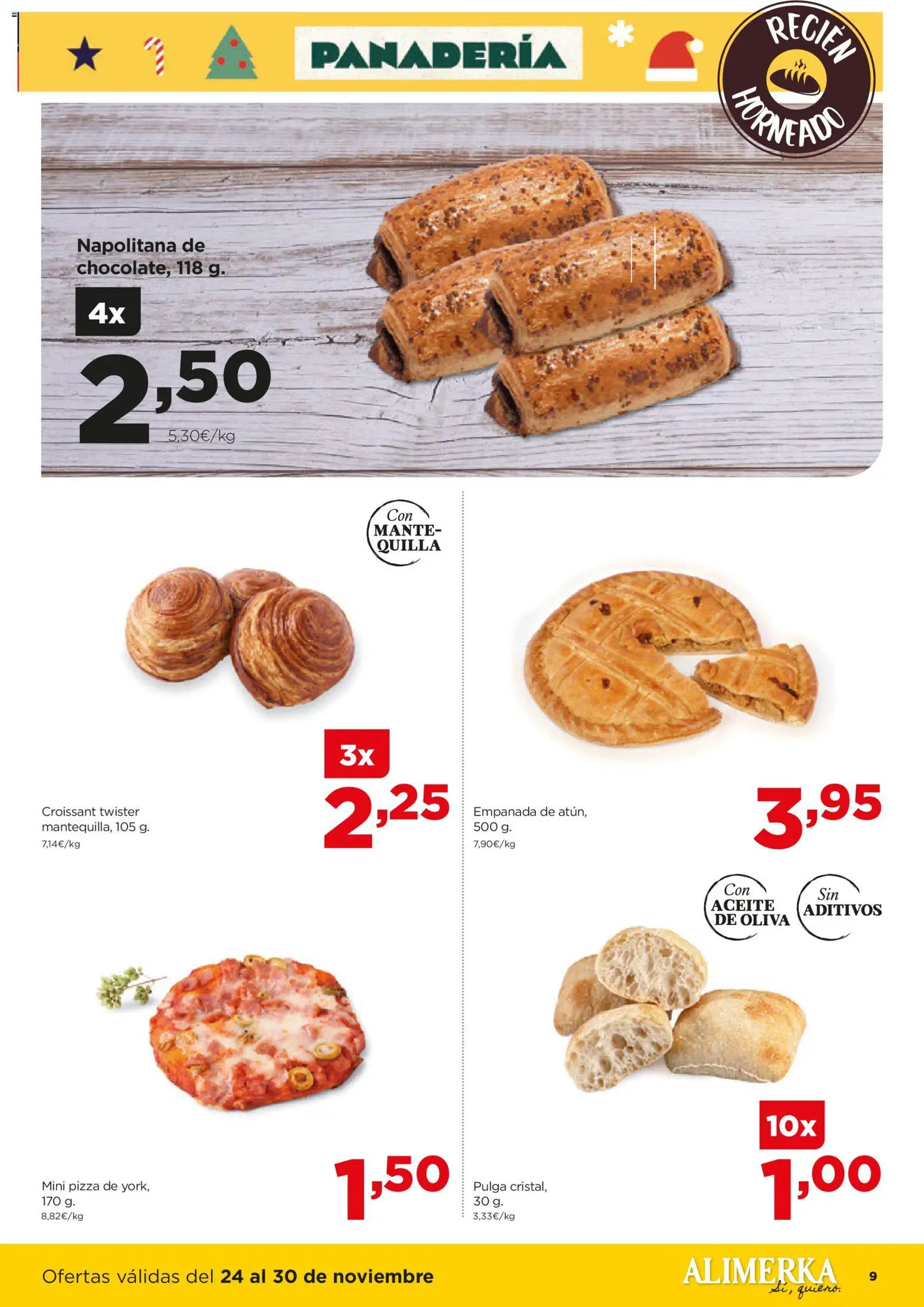 Alimerka - Black Friday │ válido desde el 24.11.2025 | Página: 9 | Productos: Aceite, Pizza, Croissant, Aceite de oliva