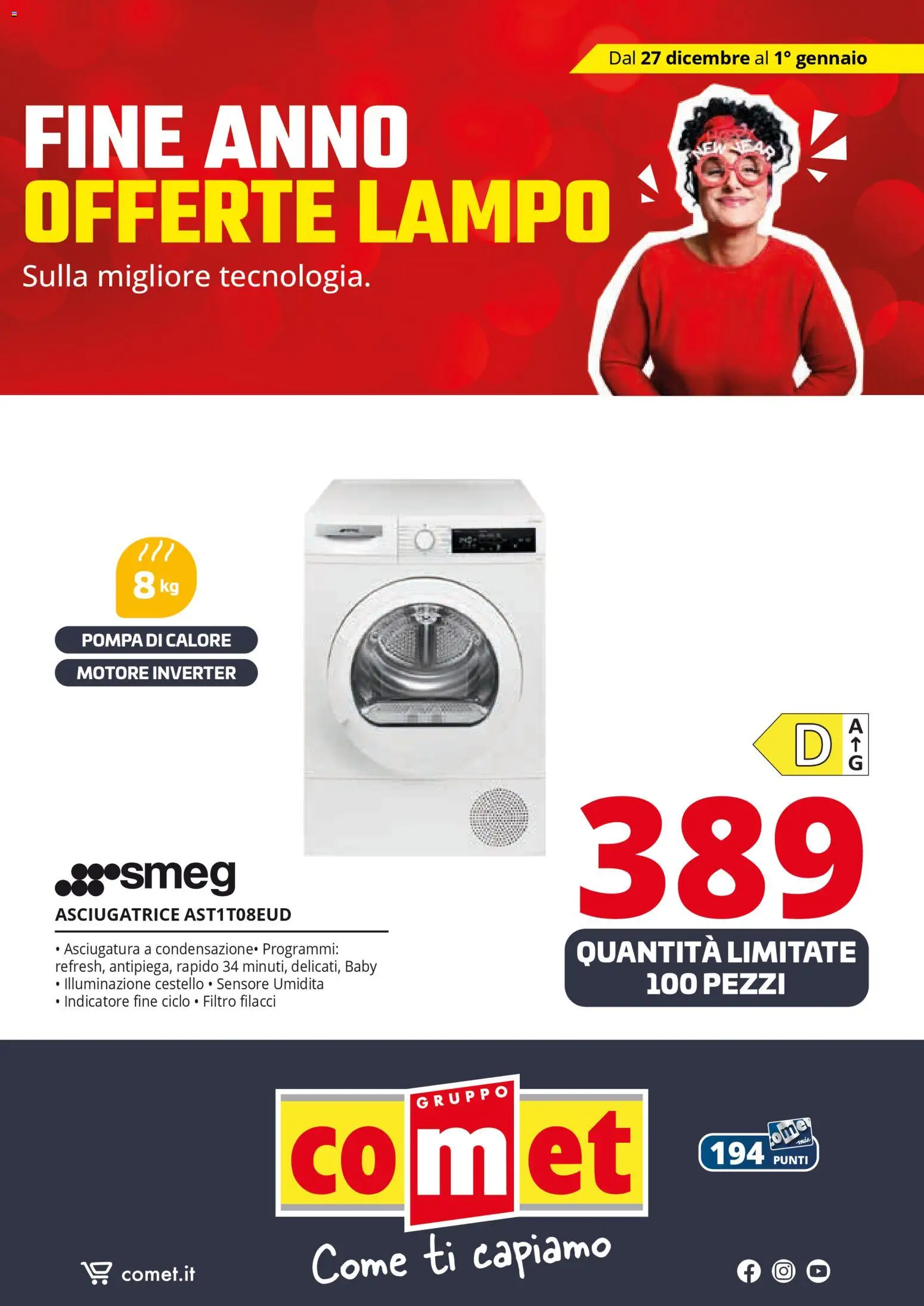 Volantino Comet del 27.12.2025 | Pagina: 60 | Prodotti: Asciugatrice