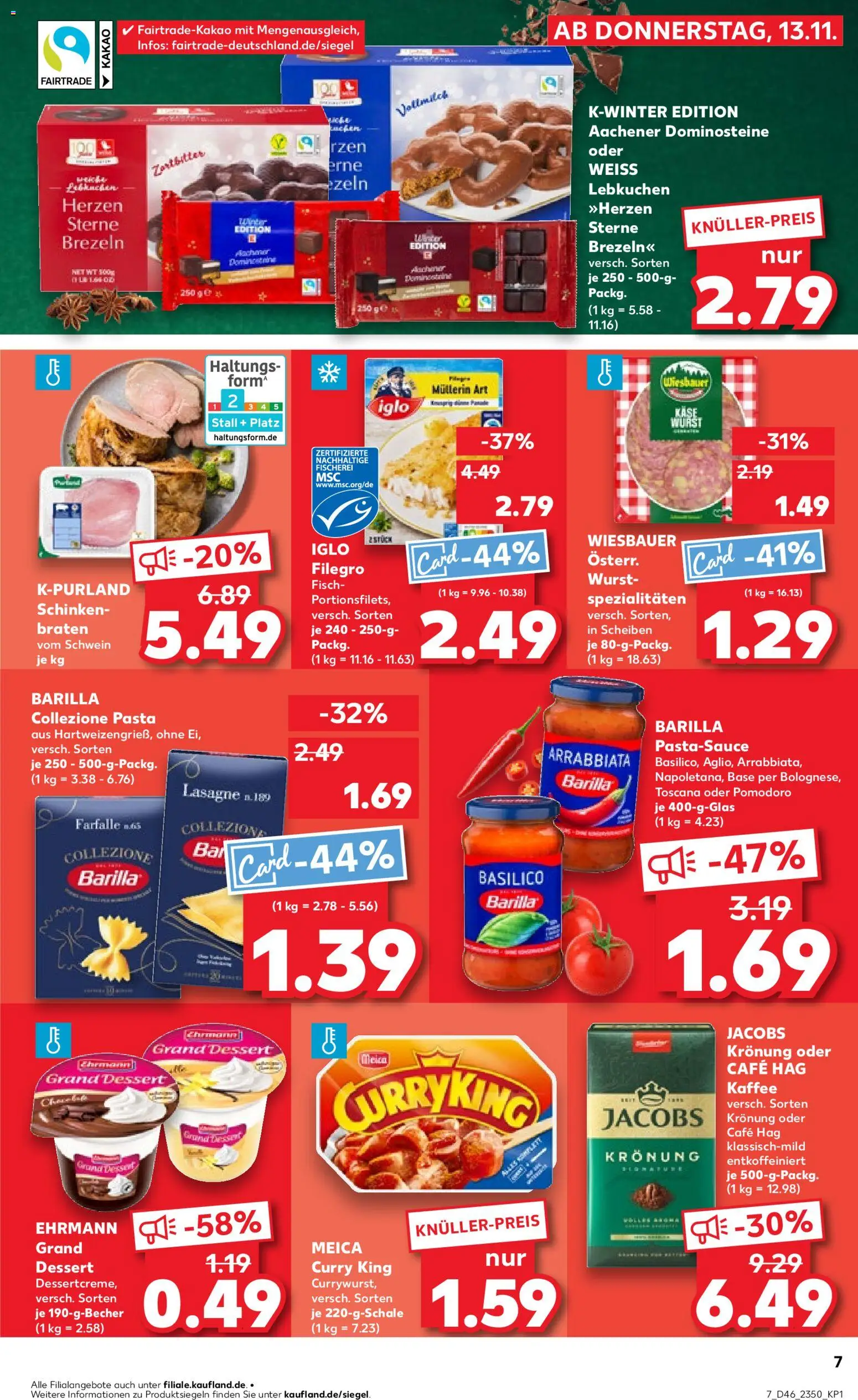 Kaufland prospekt Völklingen	 – gültig ab 13.11.2025 | Seite: 7 | Produkte: Käse, Ehrmann grand dessert, Iglo, Meica