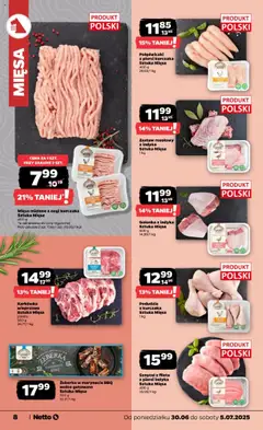 Netto gazetka - Spożywcza od 30.06.2025 | Strona: 8 | Produkty: Piersi, Karkówka wieprzowa, Podudzie z kurczaka, Wolno gotowane
