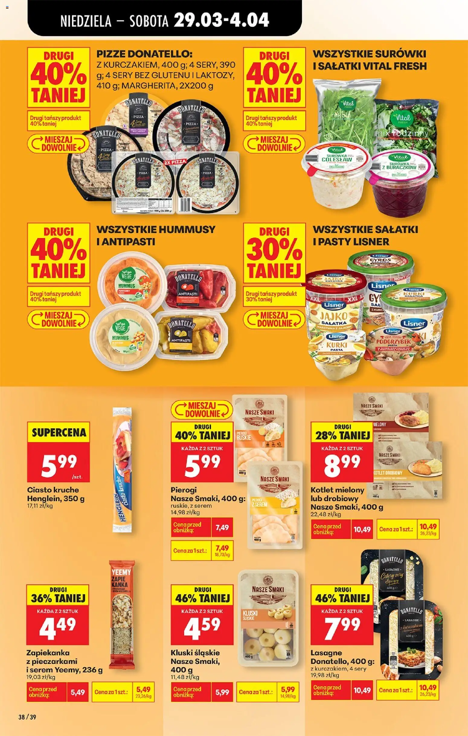 Biedronka gazetka od niedzieli od 29.03.2026 | Strona: 54 | Produkty: Zapiekanka, Lasagne, Sery, Sałatka