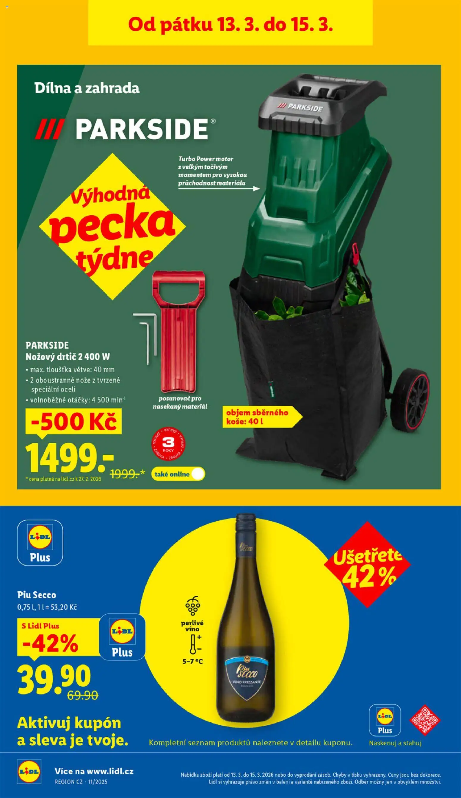 Lidl leták od 12.03.2026 | Strana: 46 | Produkty: Zahrada, Víno, Frizzante, Drtič