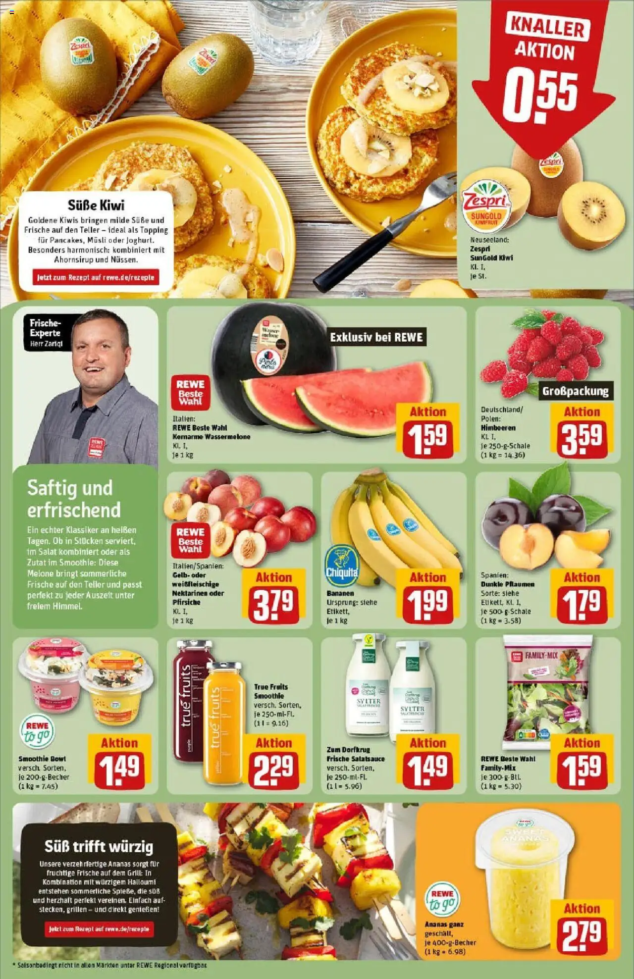 Rewe prospekt Kassel / Niederzwehren	 - gültig ab dem 06.07.2025 | Seite: 6 | Produkte: Himbeeren, Grill, Nektarinen, Melone