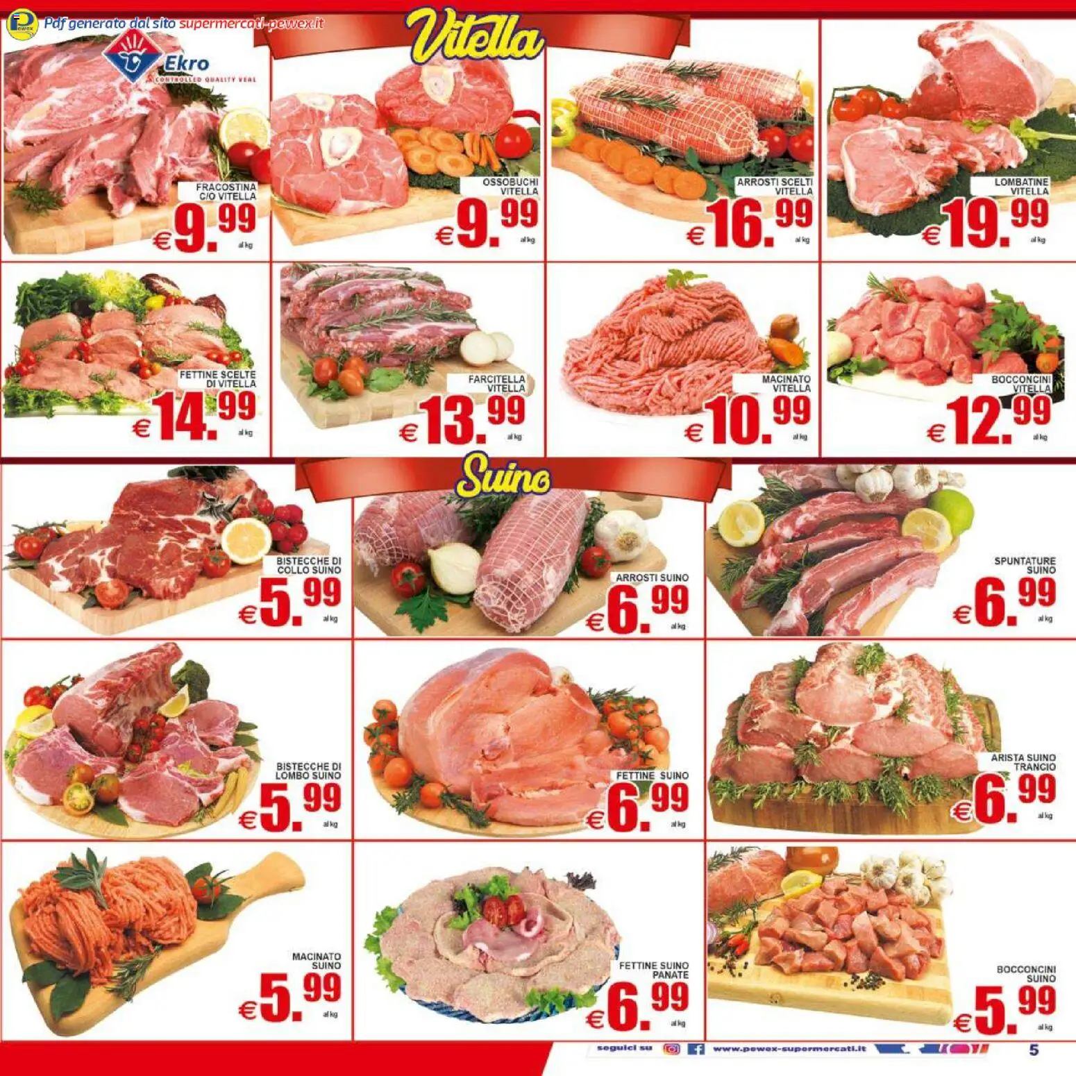 Volantino Pewex del 17.04.2026 | Pagina: 5 | Prodotti: Suino, Macinato