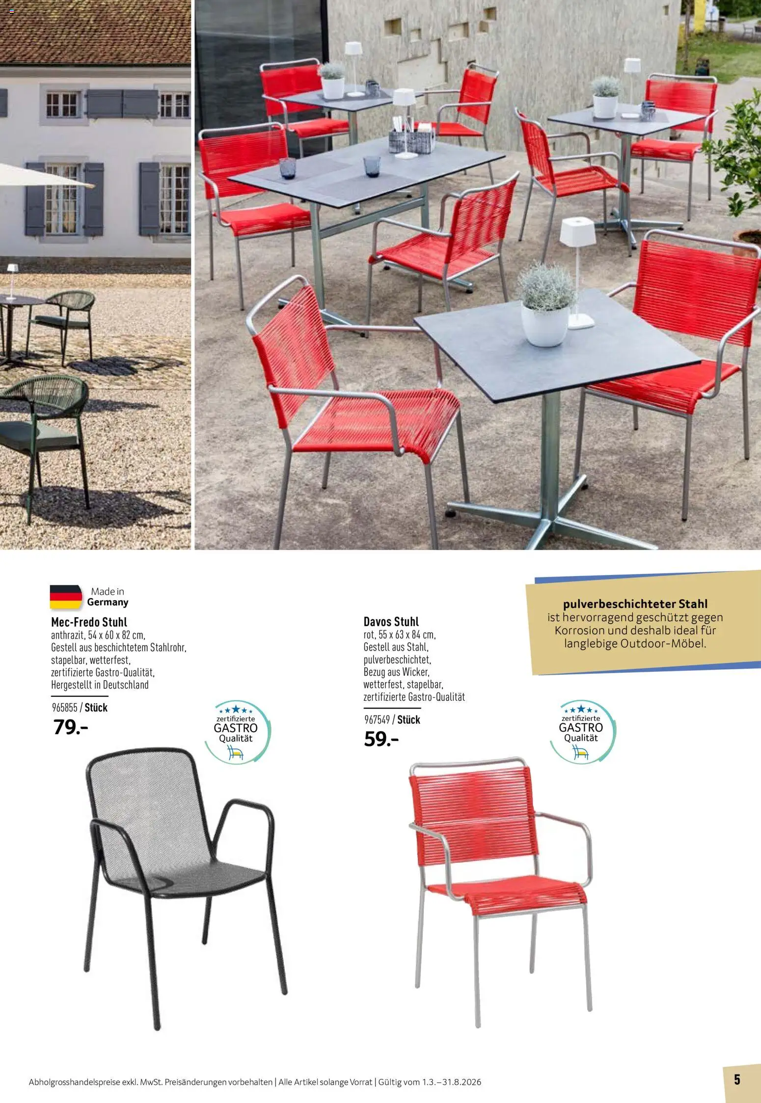 Prodega Aktionen Outdoor-Ausstattung – gültig ab 01.03.2026 | Seite: 5 | Produkte: Stuhl