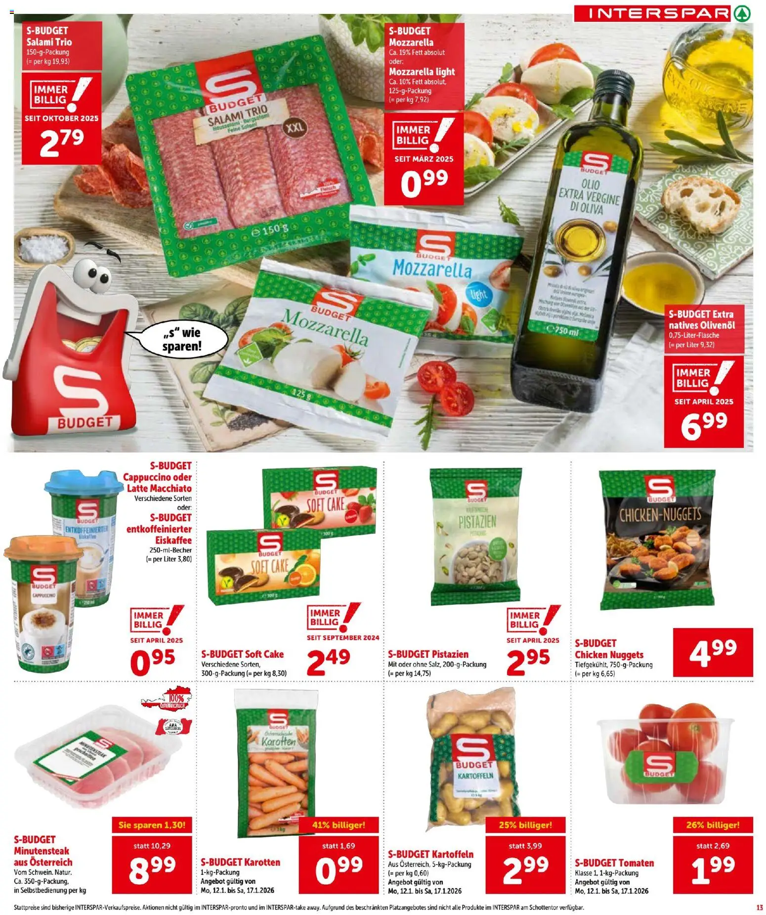 Interspar Flugblatt gültig ab 15.01.2026 | Seite: 13 | Produkte: Kartoffeln, Salami, Tomaten