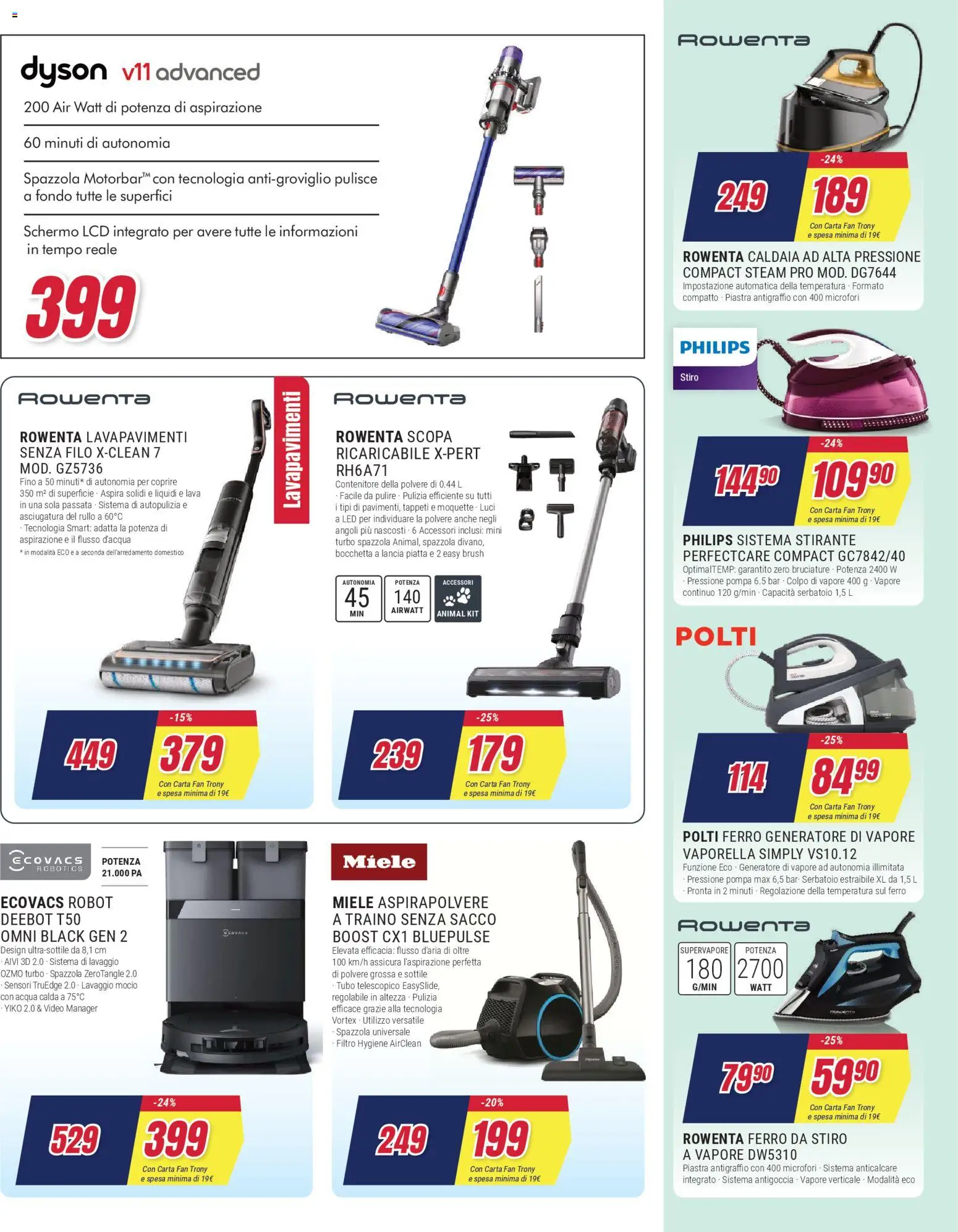 Volantino Trony del 27.12.2025 | Pagina: 15 | Prodotti: Caldaia, Acqua, Scopa, Dyson