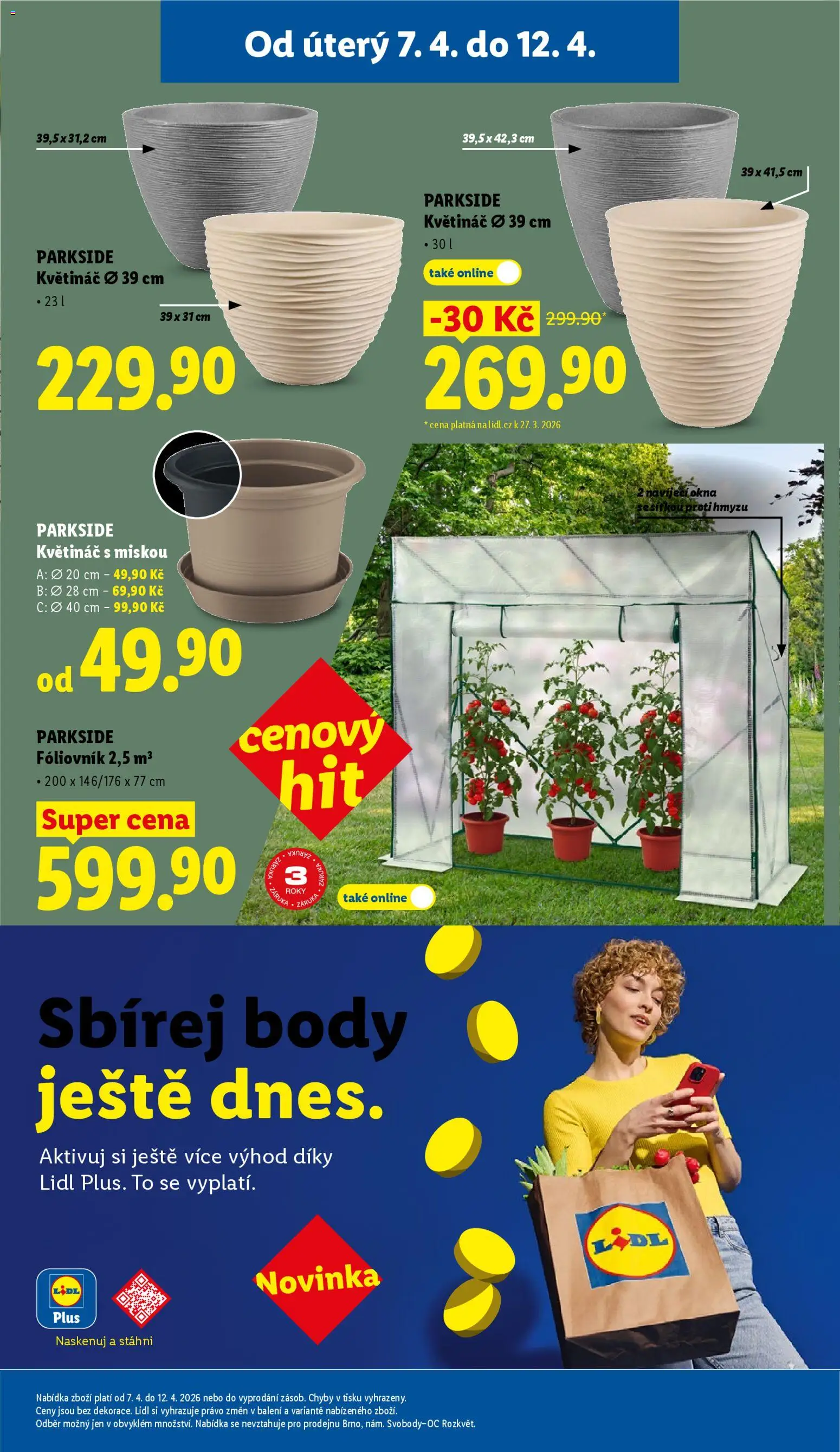 Lidl leták od 07.04.2026 | Strana: 31 | Produkty: Parkside, Fóliovník, Květináč, Body