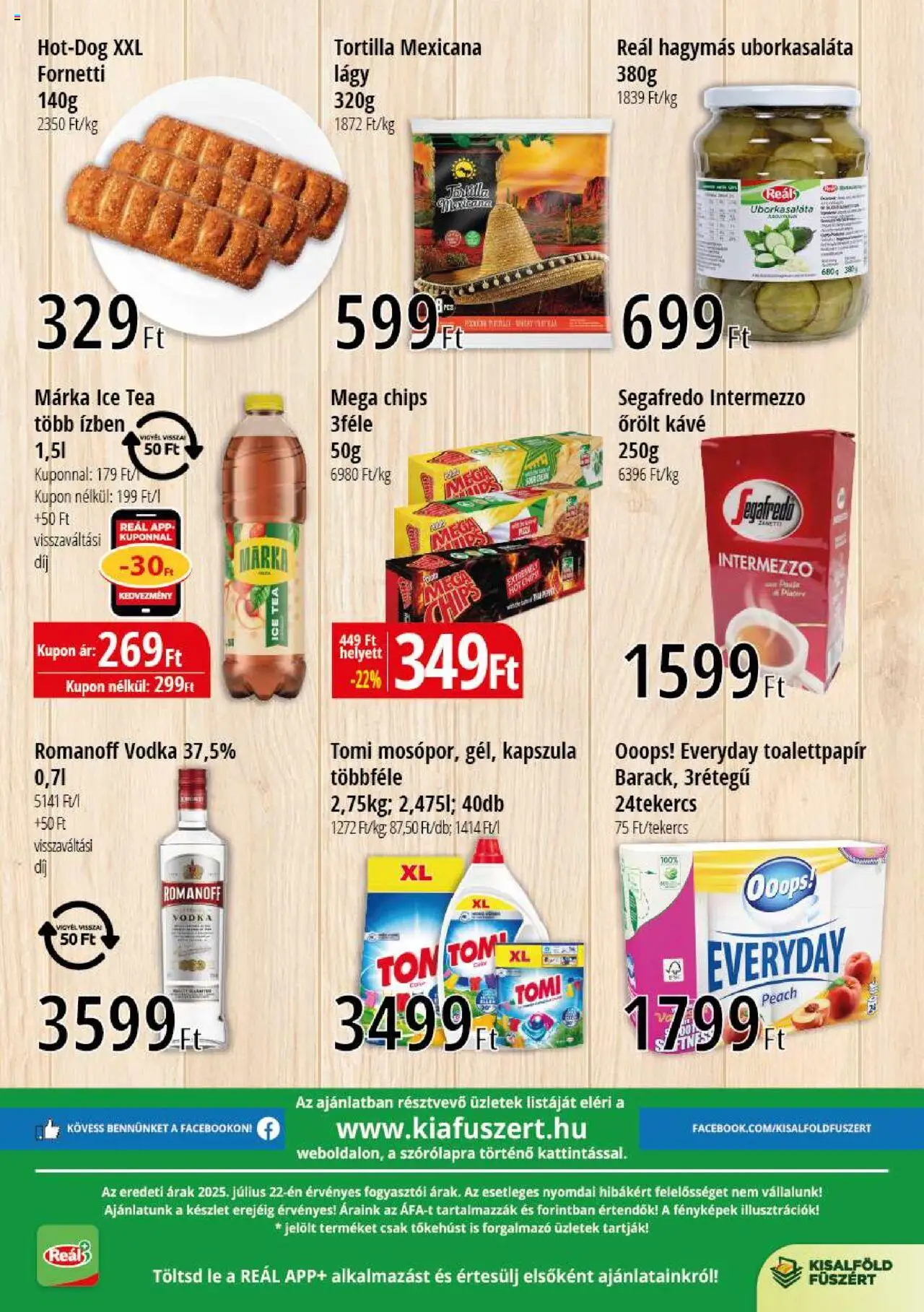 Reál akciós ujság - amely érvényes a következő dátumtól: 31.07.2025 | Oldal: 2 | Termékek: Tortilla, Ice tea, Kávé, Őrölt kávé