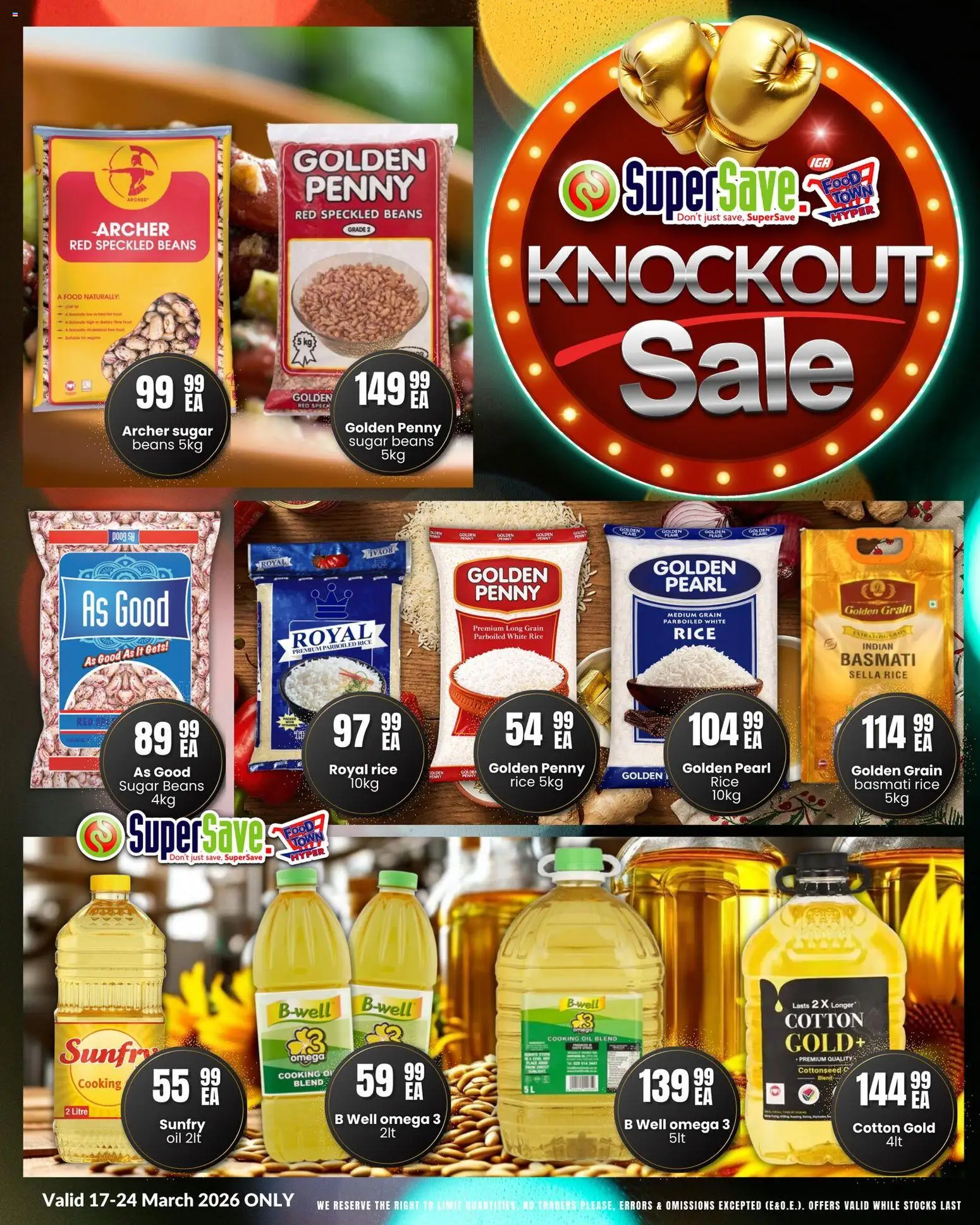New Super Save catalogue – valid from 24.03.2026 | Page: 7 | Products: Beans, Oil, Rice, Sugar