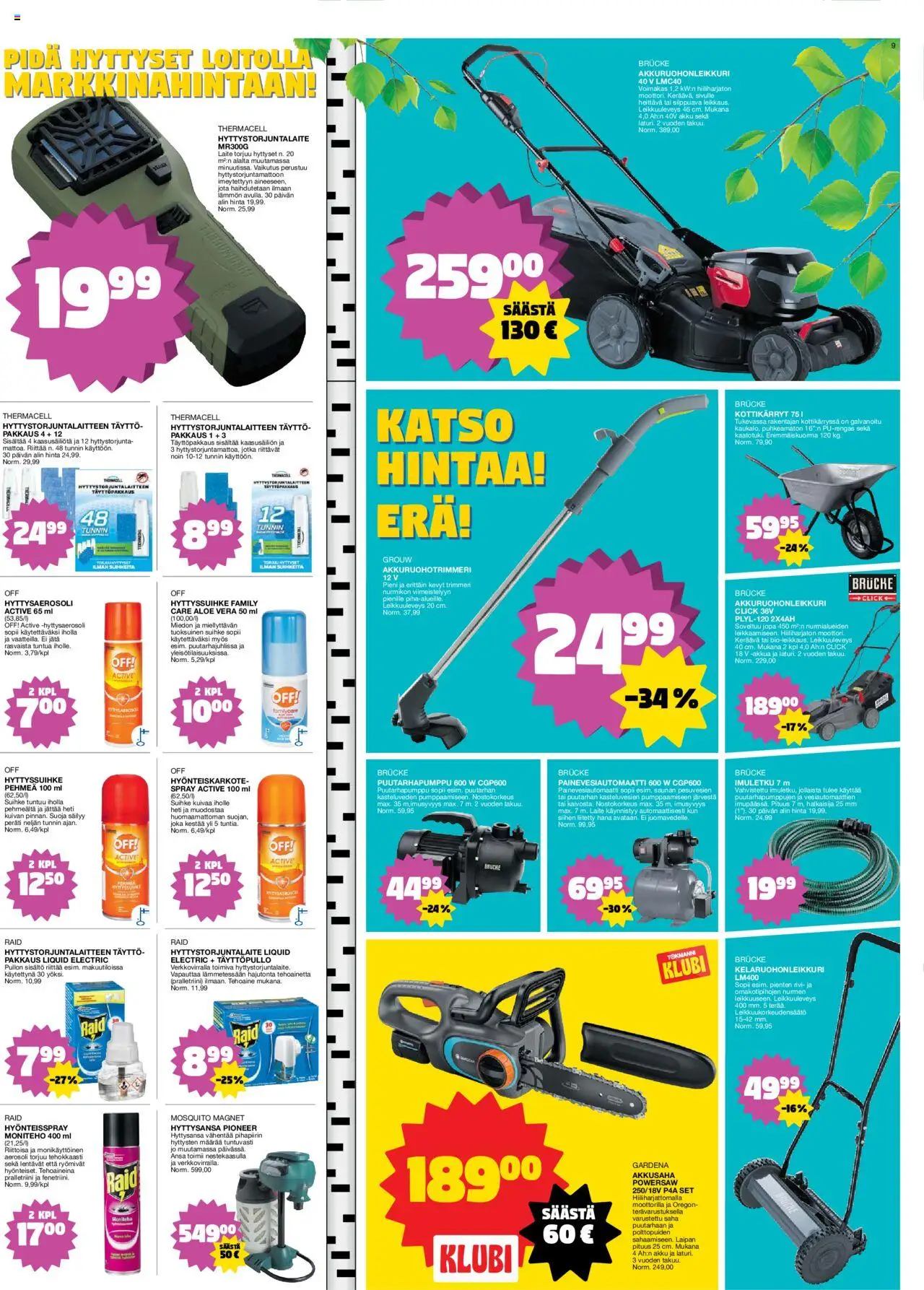  | Sivu: 9 | Tuotteet: Akku, Kottikärryt, Trimmeri