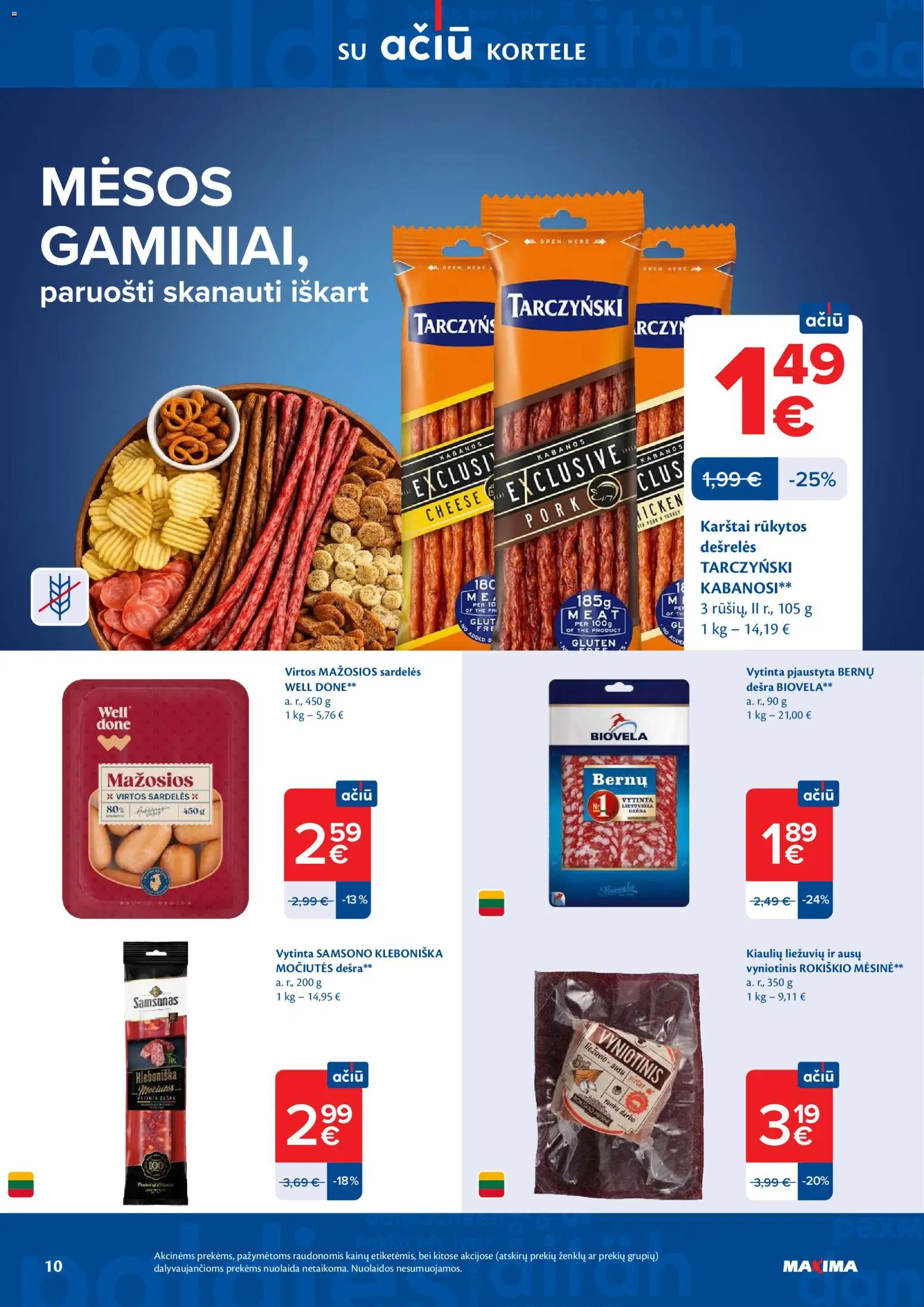 MAXIMA akcijos nuo 14.04.2026 | Puslapis: 10 | Prekių: Sardelės, Dešrelės, Dešra