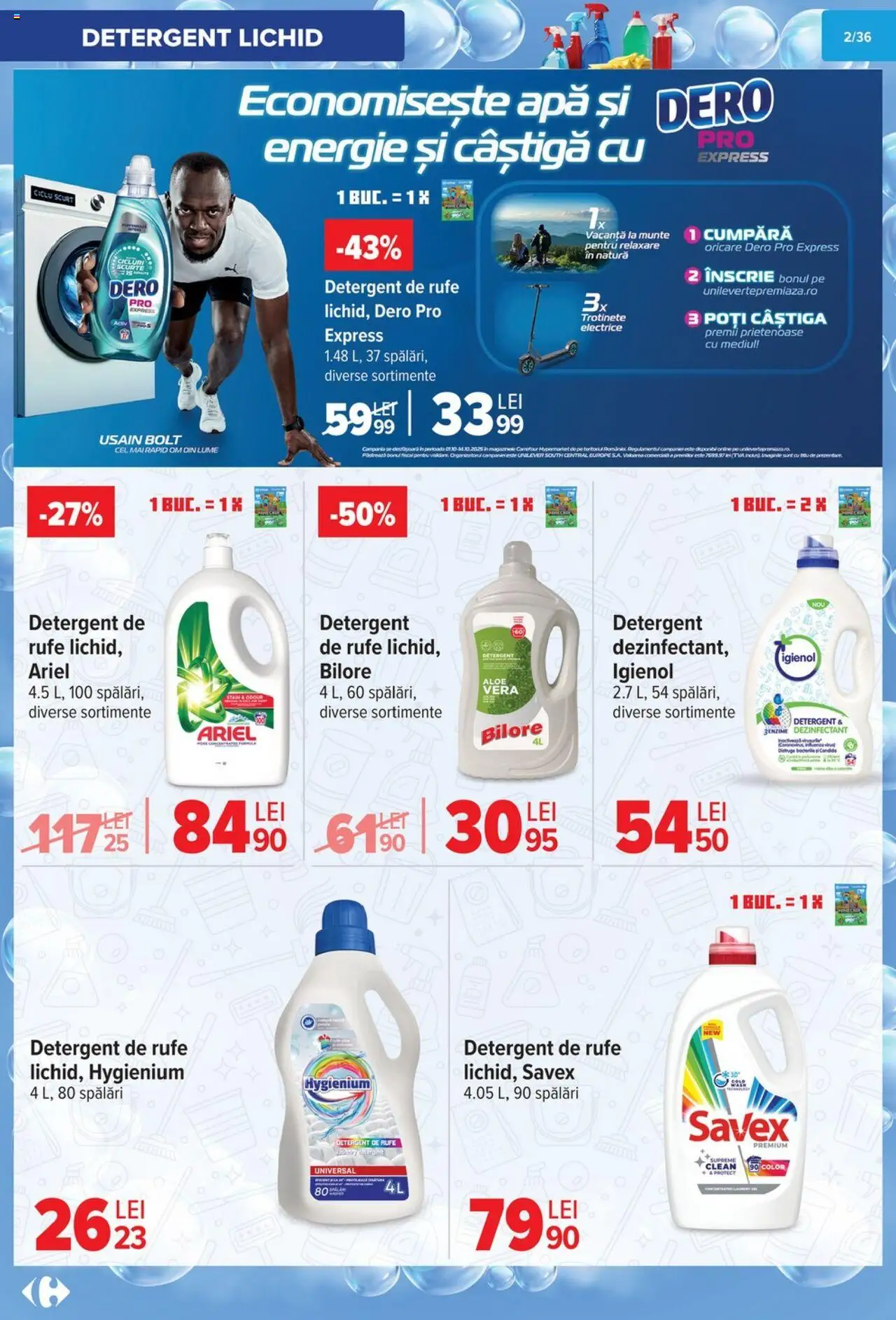 Noul catalog Carrefour – valabil de la 01.10.2025 | Pagină: 3 | Produse: Pomelo, Detergent, Apă