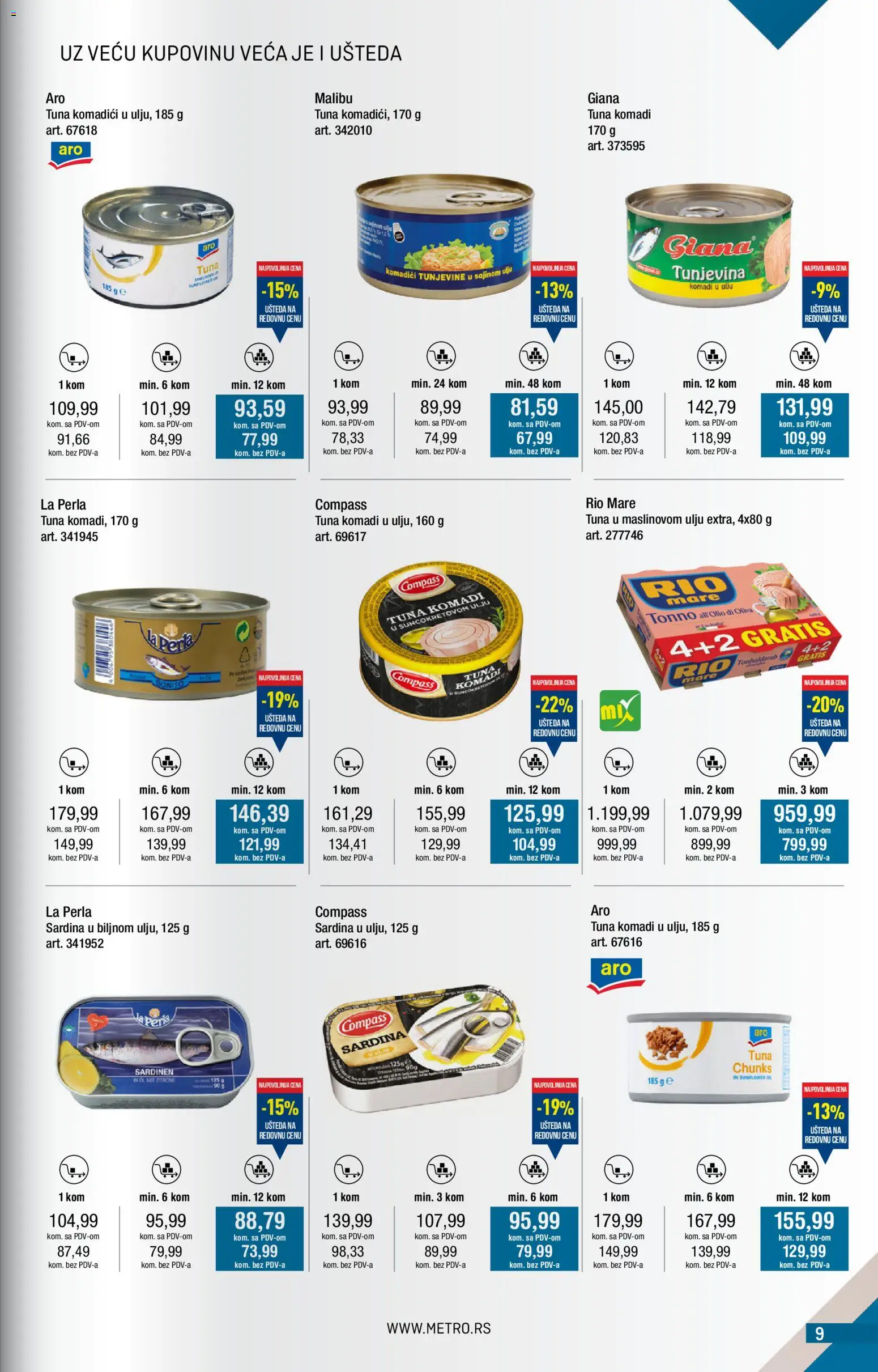 Metro katalog - važi od 01.11.2025 | Strana: 9 | Proizvode: Rio mare, Sardina