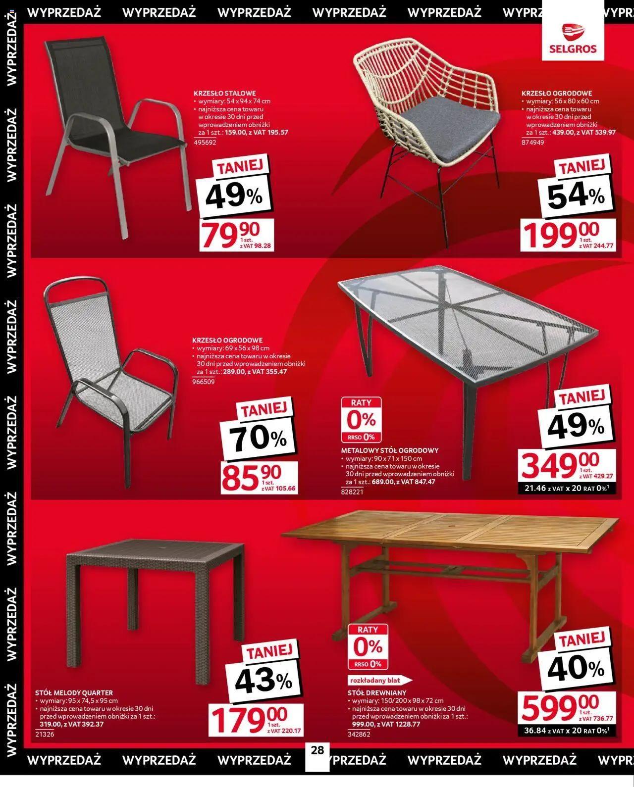 Selgros cash&carry Gazetka - Oferta przemysłowa od 14.08.2025 | Strona: 30 | Produkty: Stół, Krzesło, Krzesło ogrodowe, Stół ogrodowy