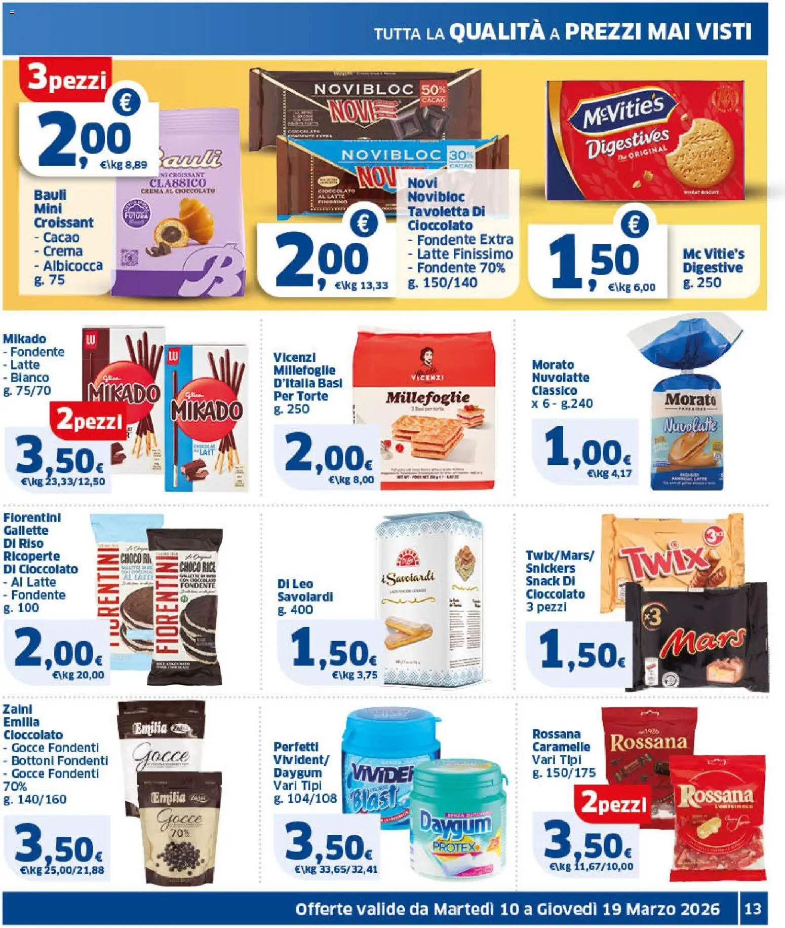Volantino SIGMA del 10.03.2026 | Pagina: 13 | Prodotti: Caramelle, Latte, Gallette, Croissant