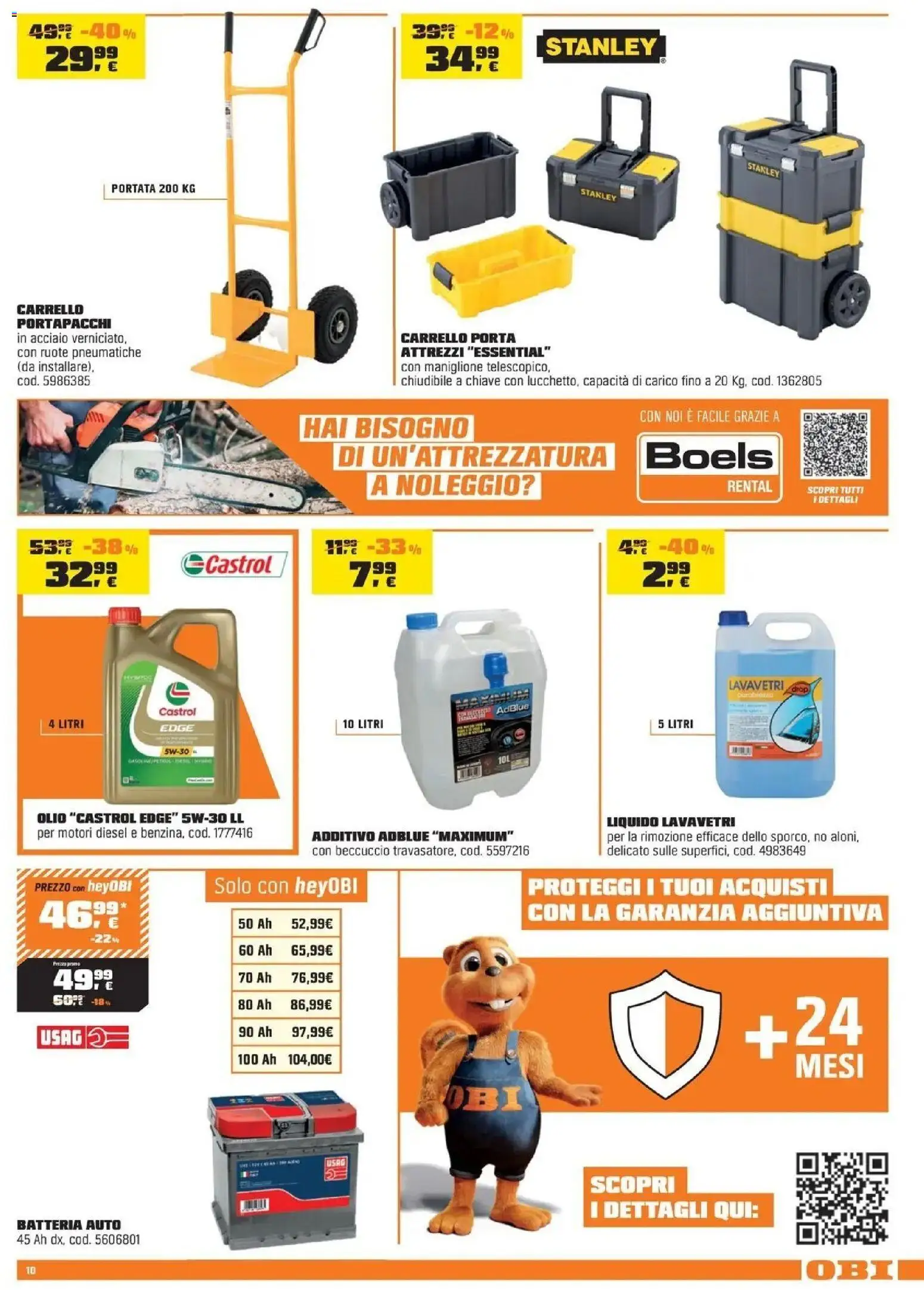 Volantino OBI del 03.04.2026 | Pagina: 10 | Prodotti: Olio, Carrello, Batteria