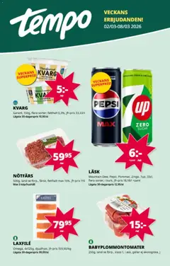 Tempo erbjudanden - Förhandsvisning av reklamblad från butik Tempo aktuell från 02.03.2026