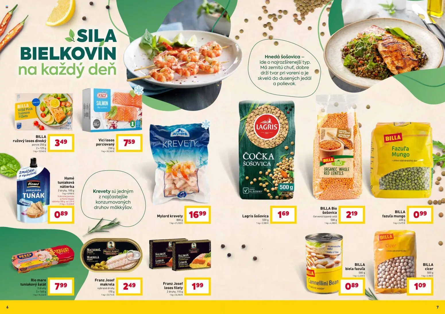 Nové Billa akcie – leták je platný od 02.01.2026 | Strana: 4 | Produkty: Fazuľa, Šošovica, Rio Mare, Šalát