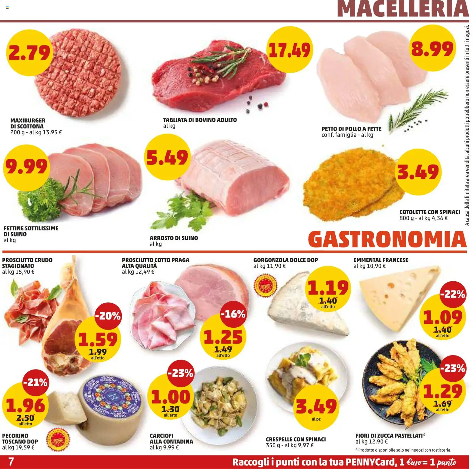 Volantino PENNY del 20.11.2025 | Pagina: 7 | Prodotti: Bovino, Petto di Pollo, Pollo, Carciofi