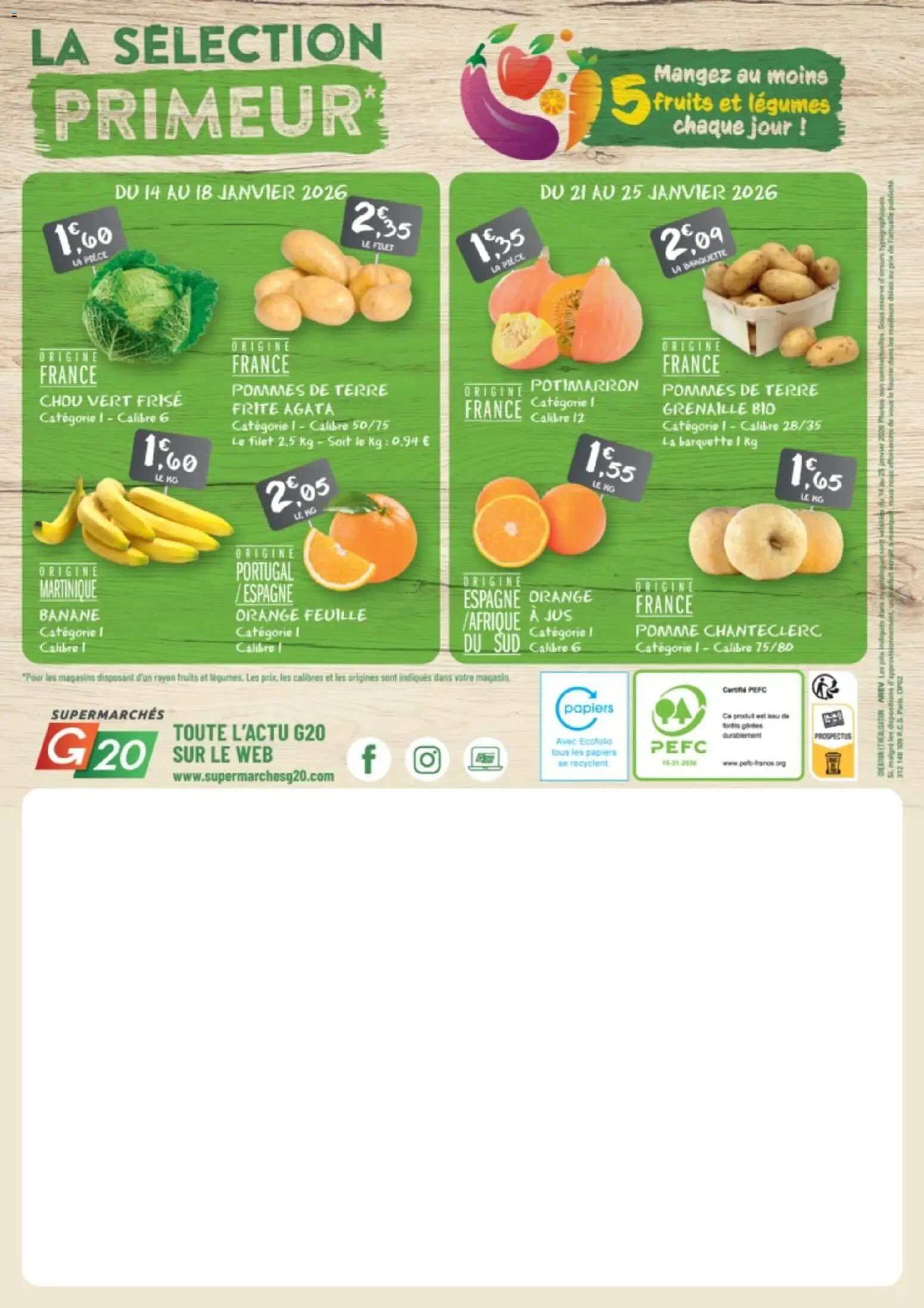 {H1} | Page: 16 | Produits: Banane, Jus, Pommes, Pommes de terre