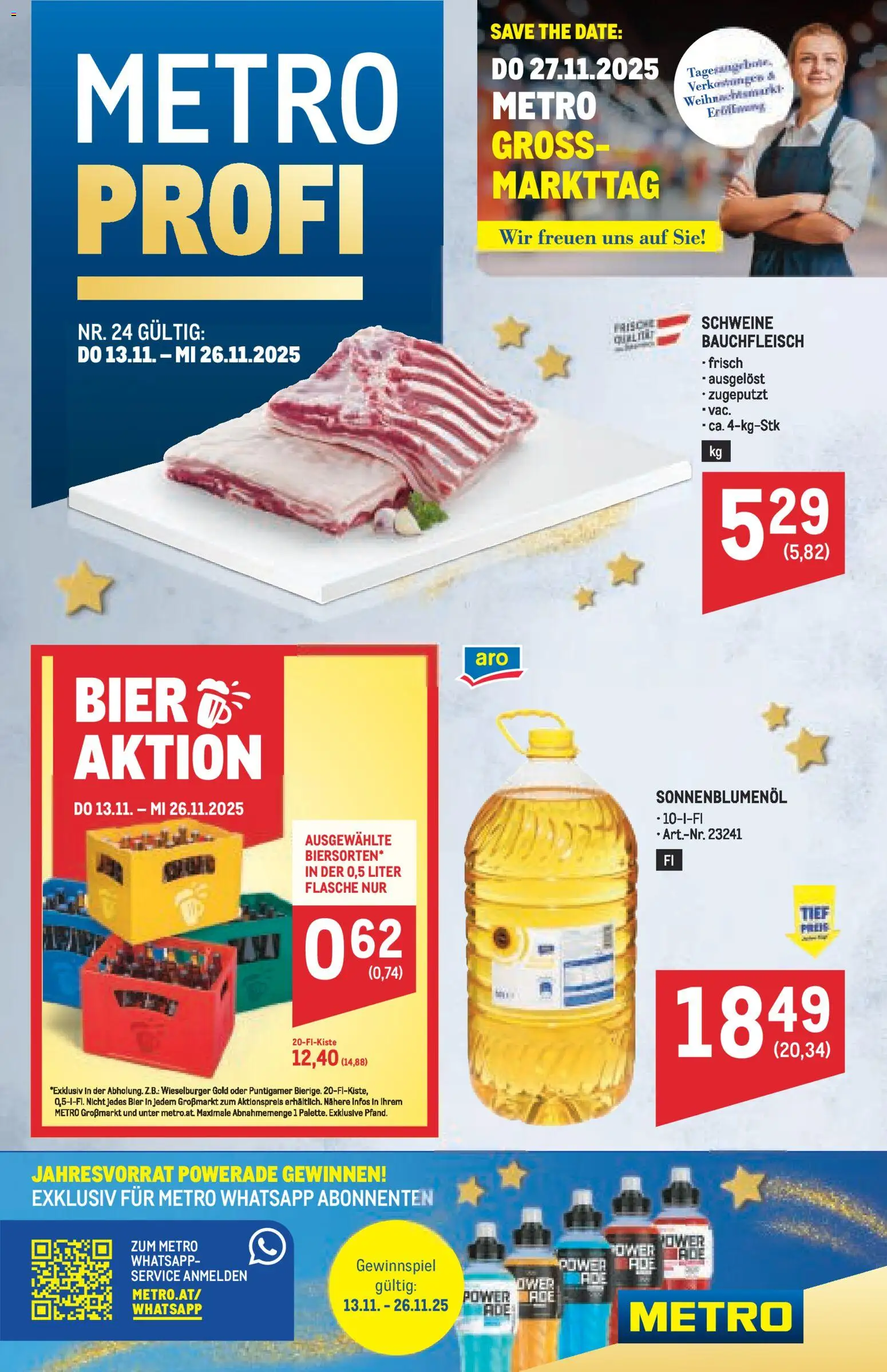 Metro angebote Profi gültig ab 13.11.2025 | Seite: 1 | Produkte: Bier