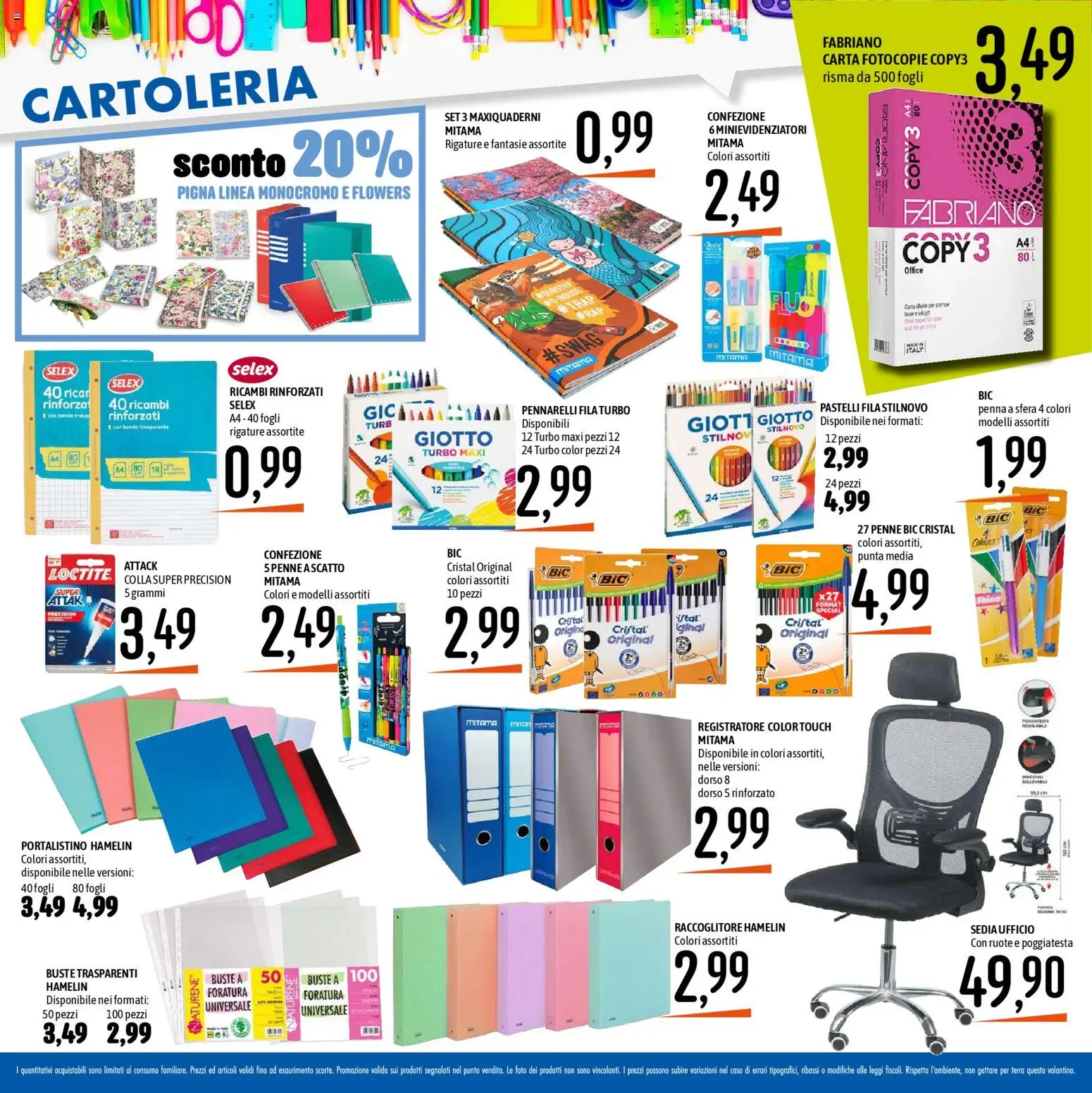 Volantino Emisfero del 28.12.2025 | Pagina: 20 | Prodotti: Colla, Pennarelli, Penne, Sedia