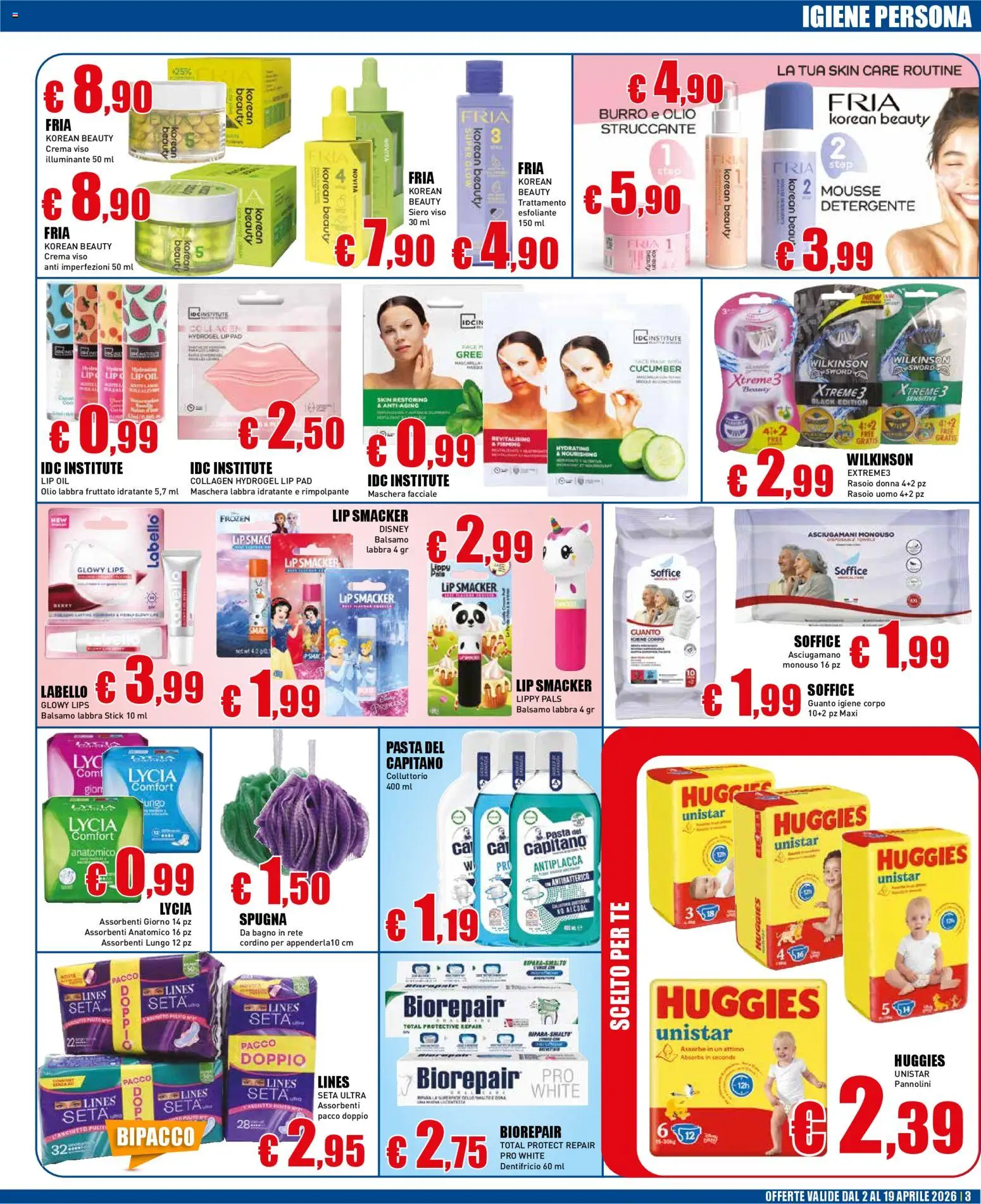 Volantino Casalandia del 02.04.2026 | Pagina: 3 | Prodotti: Rasoio, Dentifricio, Detergente, Pasta