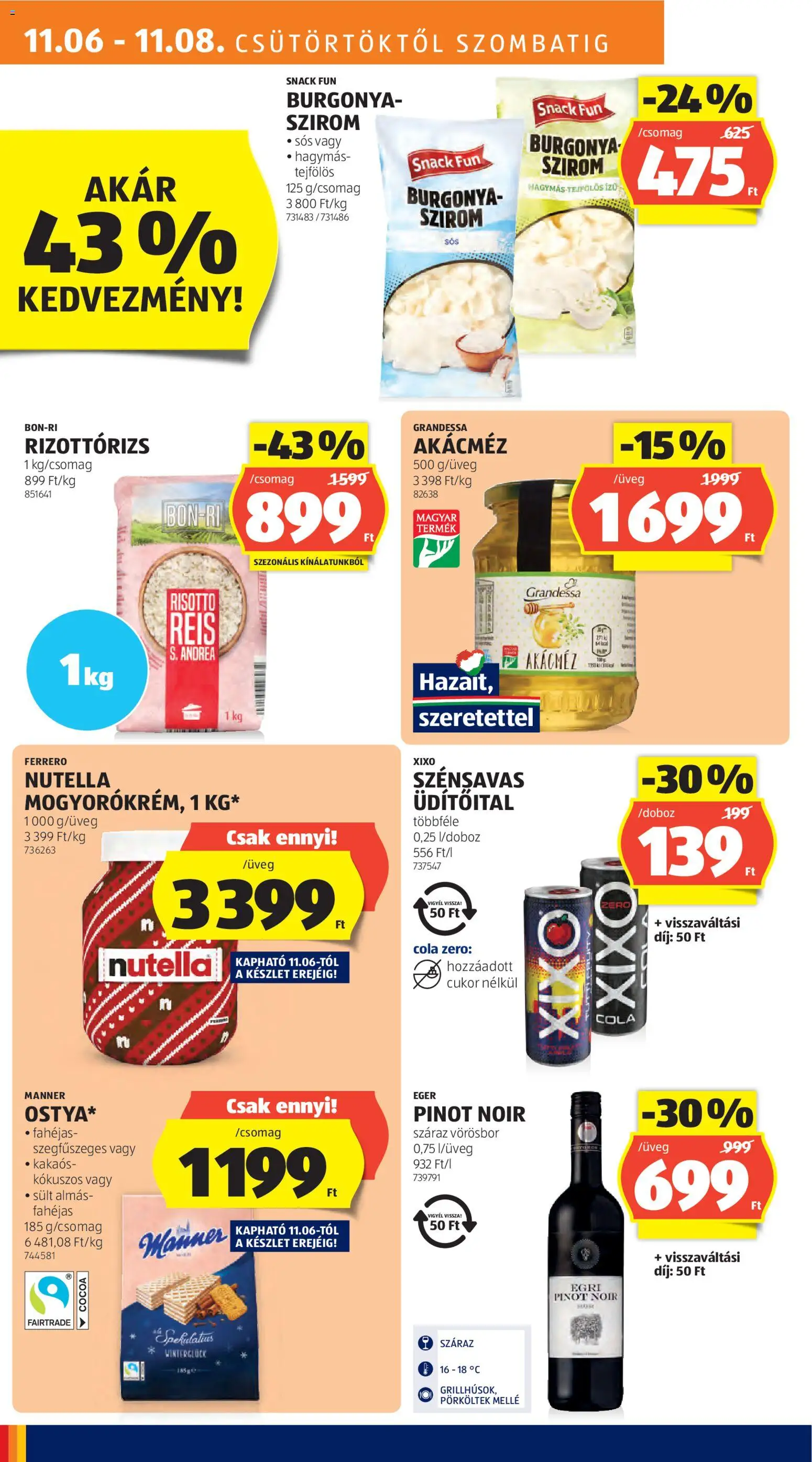 Aldi akciós ujság - amely érvényes a következő dátumtól: 06.11.2025 | Oldal: 10 | Termékek: Burgonya, Egér, Cola, Akácméz
