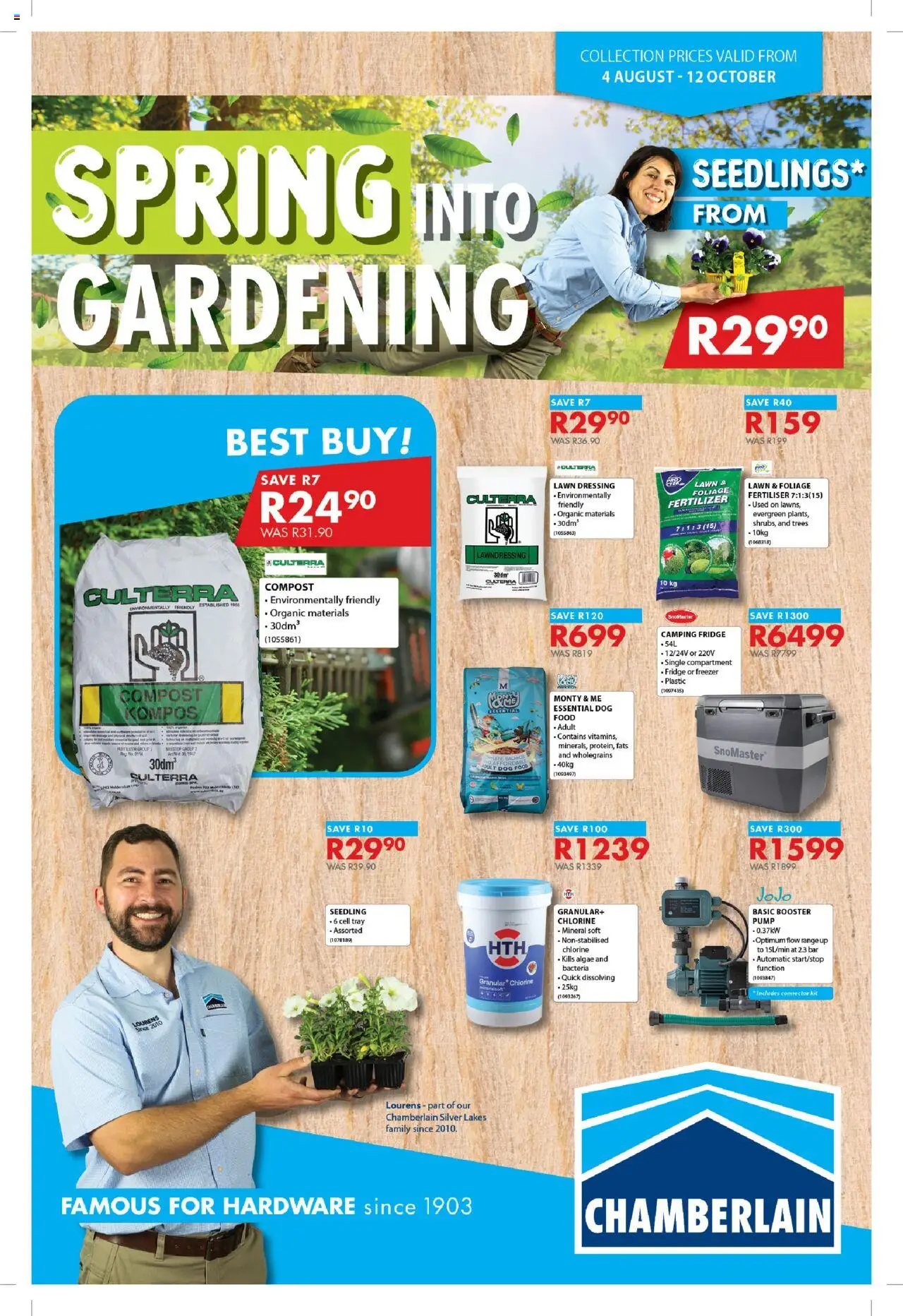 Chamberlain Spring Into Gardening │ valid from 04.08.2025 | Page: 1 | Products: Connector, Freezer, Dressing, Dog food