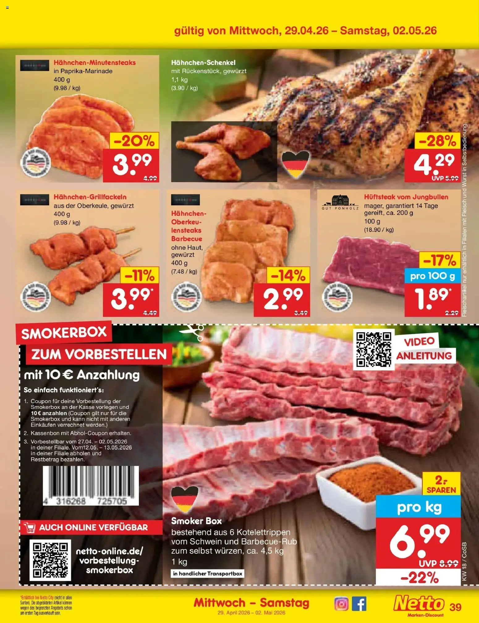 Netto Marken-Discount Prospekt Bitterfeld-Wolfen	 – gültig ab 27.04.2026 | Seite: 57 | Produkte: Hahnchen, Box, Wurst, Fleisch