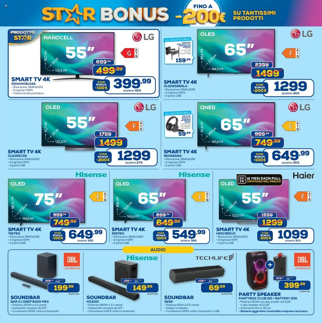 Volantino Euronics del 25.09.2025 | Pagina: 2 | Prodotti: Soundbar, Audio, Speaker, USB