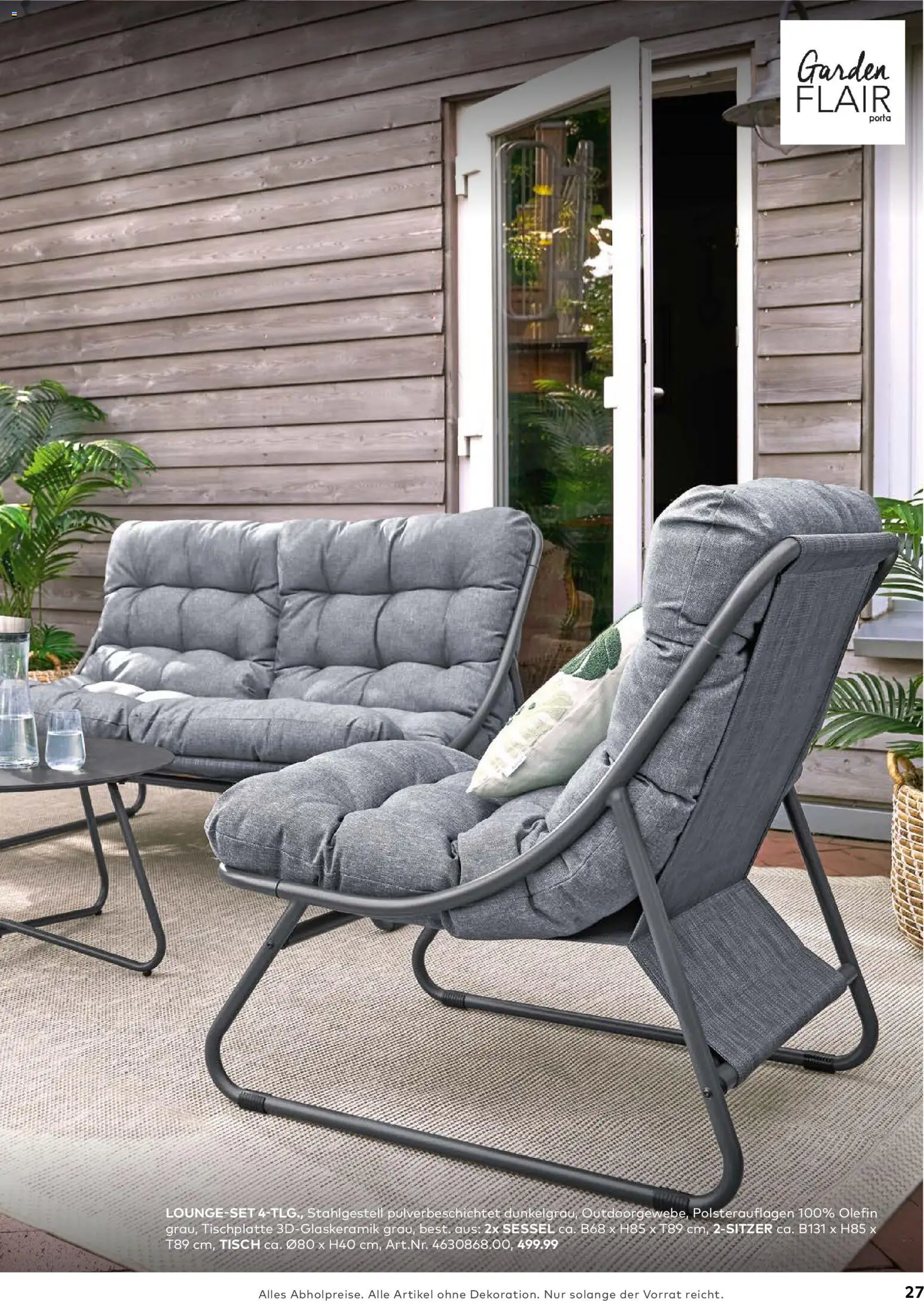 Porta! Gartenmöbel Katalog – gültig ab 01.03.2026 | Seite: 27 | Produkte: Sessel, Tisch