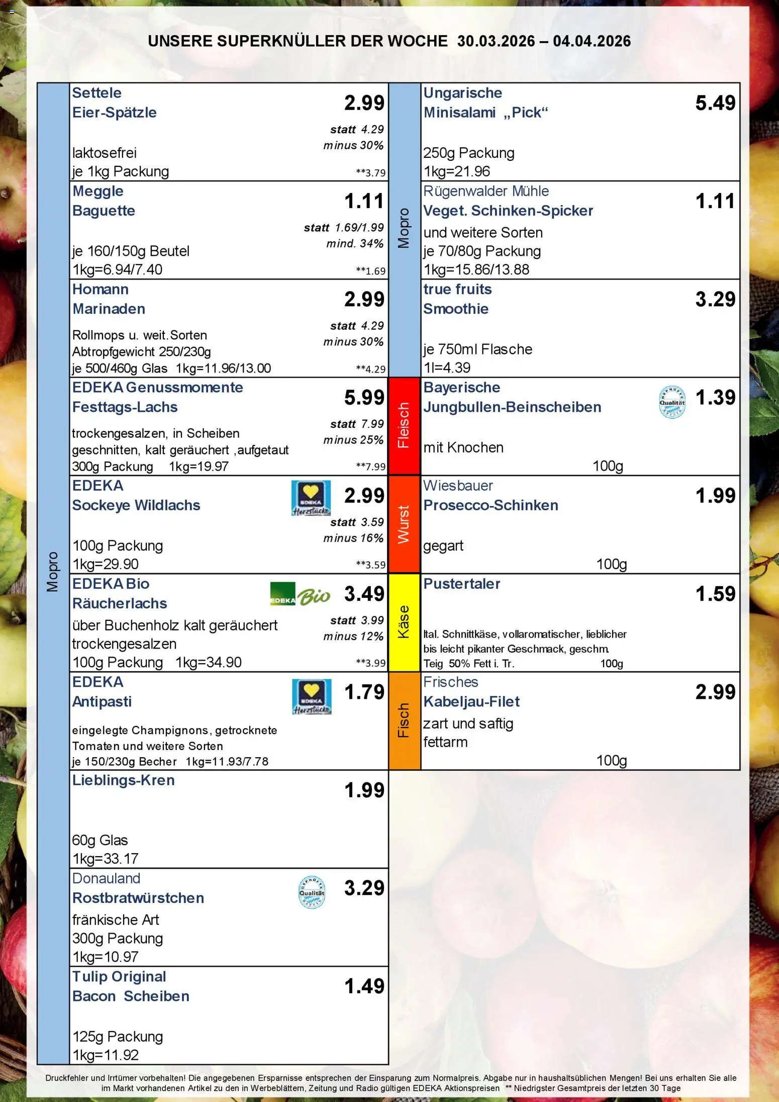 Simmel Bayern – gültig ab 30.03.2026 | Seite: 8 | Produkte: Mühle, Tomaten, Räucherlachs, Wurst