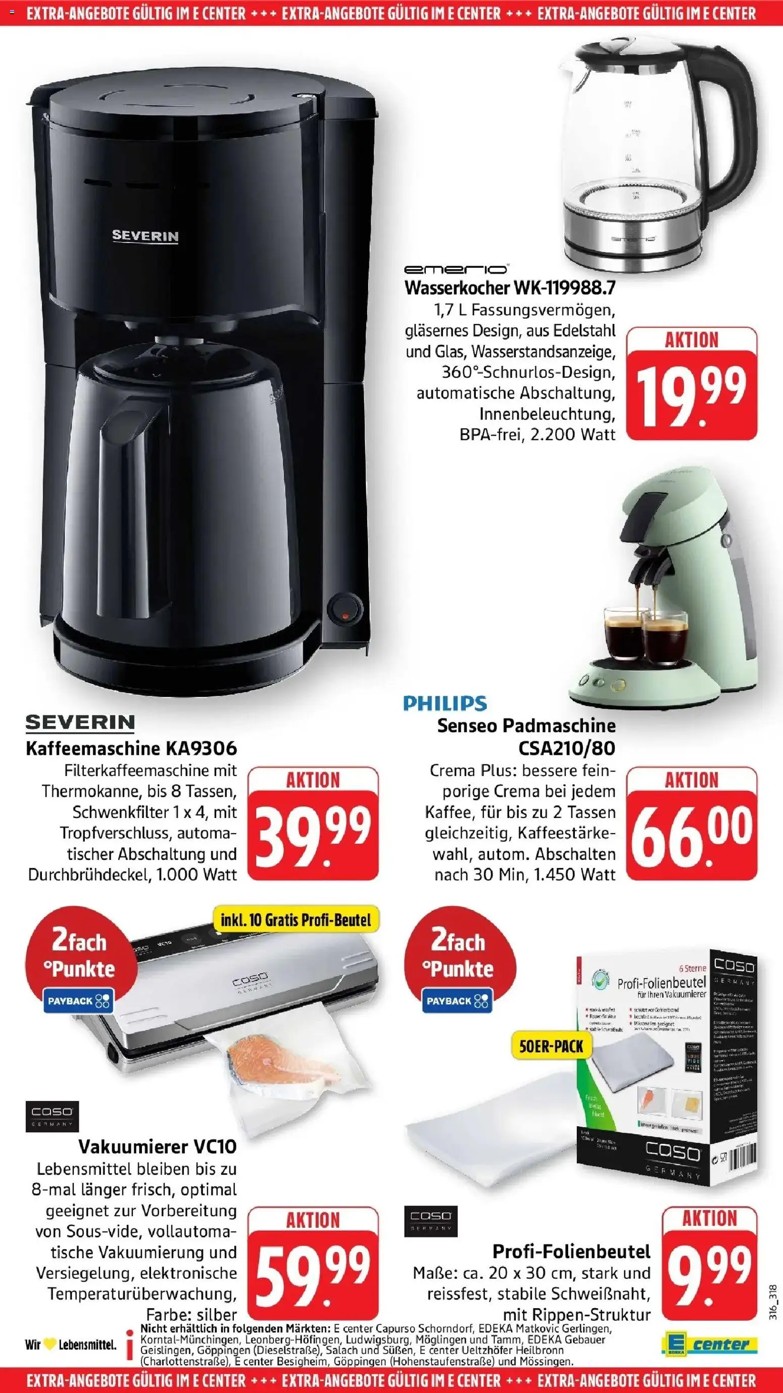 E center Prospekt Mössingen	 – gültig ab 05.04.2026 | Seite: 52 | Produkte: Senseo, Kaffeemaschine, Wasserkocher, Filterkaffeemaschine