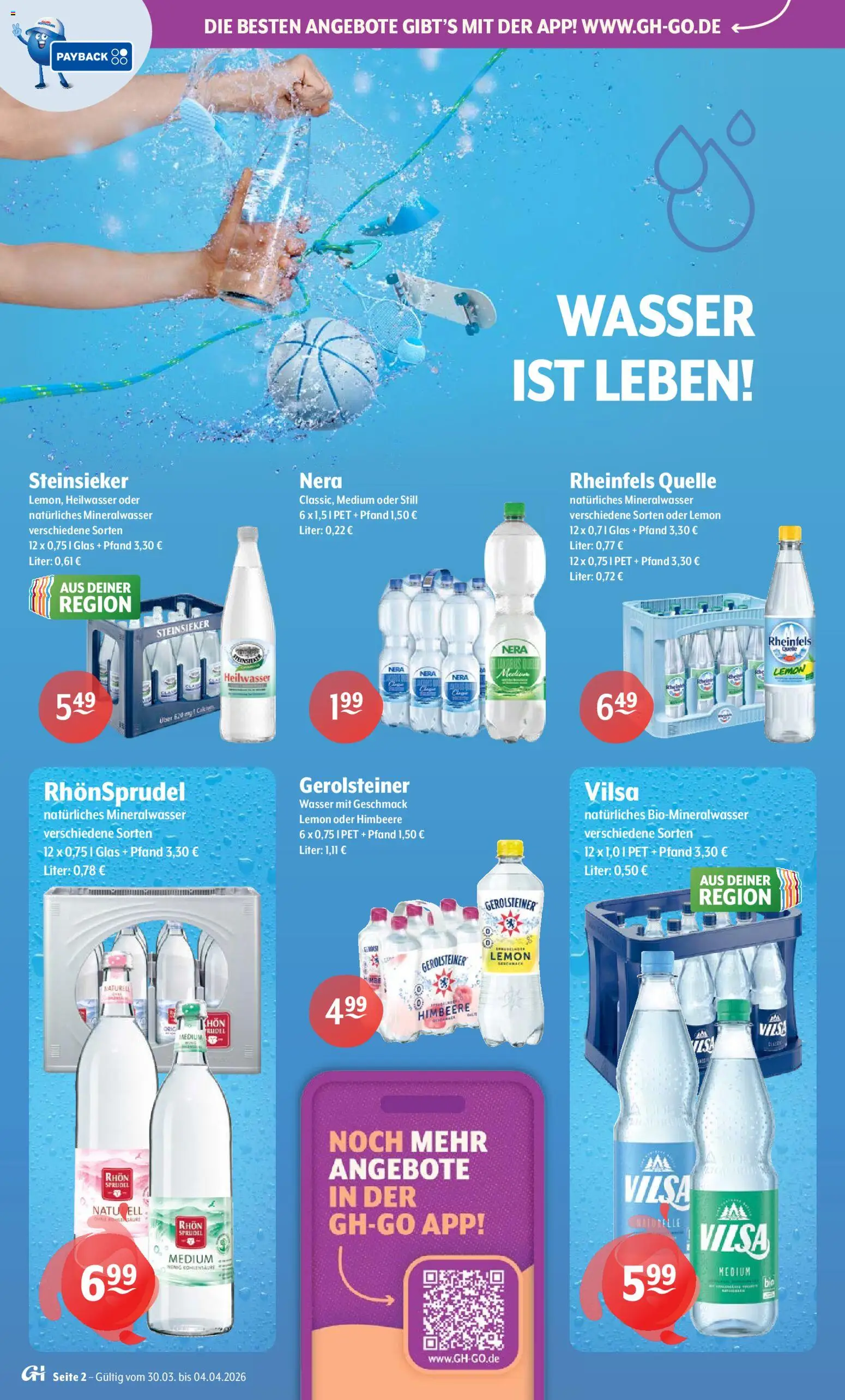 Getränke Hoffmann - Nordrhein - Westfalen – gültig ab 30.03.2026 | Seite: 2 | Produkte: Wasser, Himbeere, Rhonsprudel, Gerolsteiner