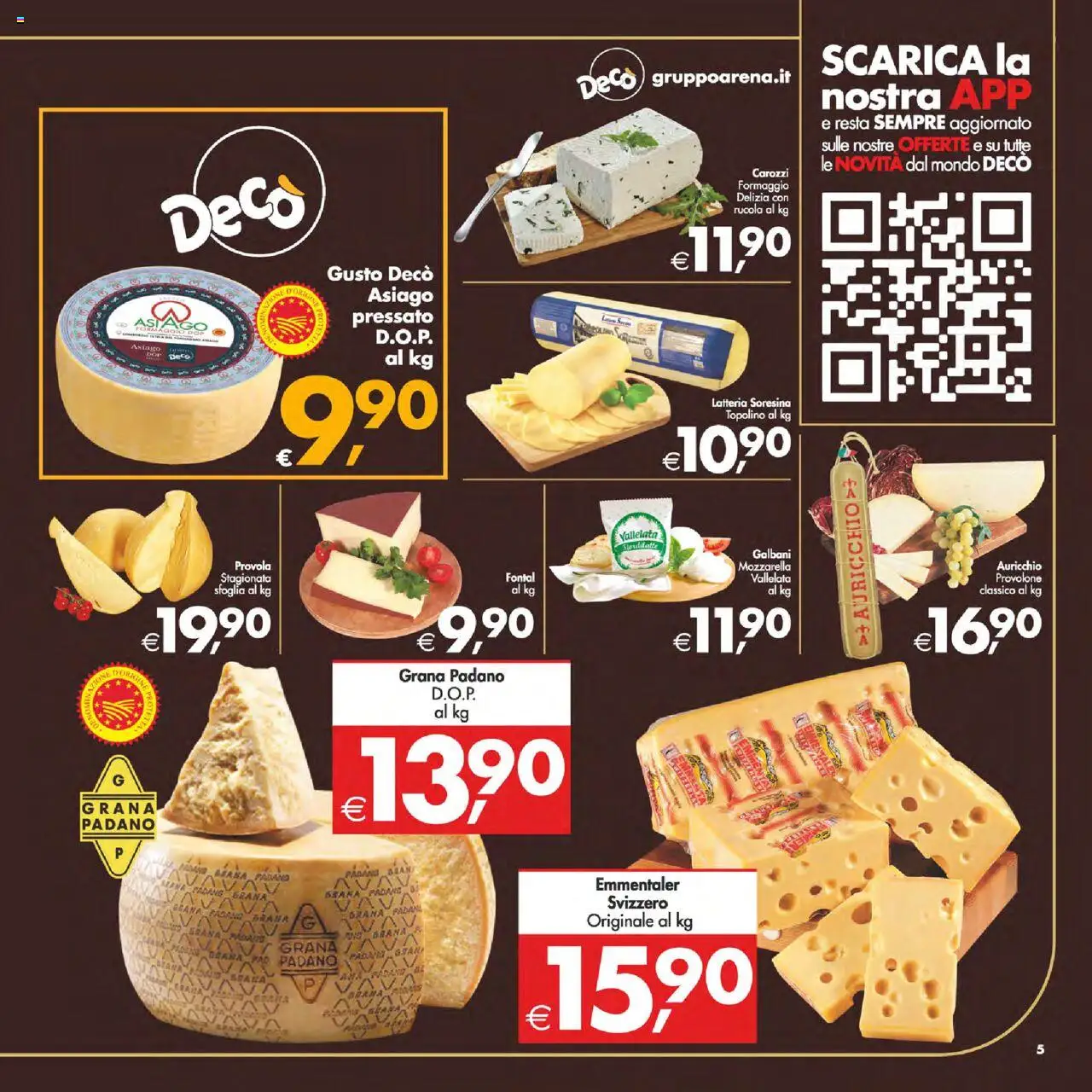 Volantino Decò del 12.08.2025 | Pagina: 5 | Prodotti: Provolone, Rucola, Mozzarella, Formaggio