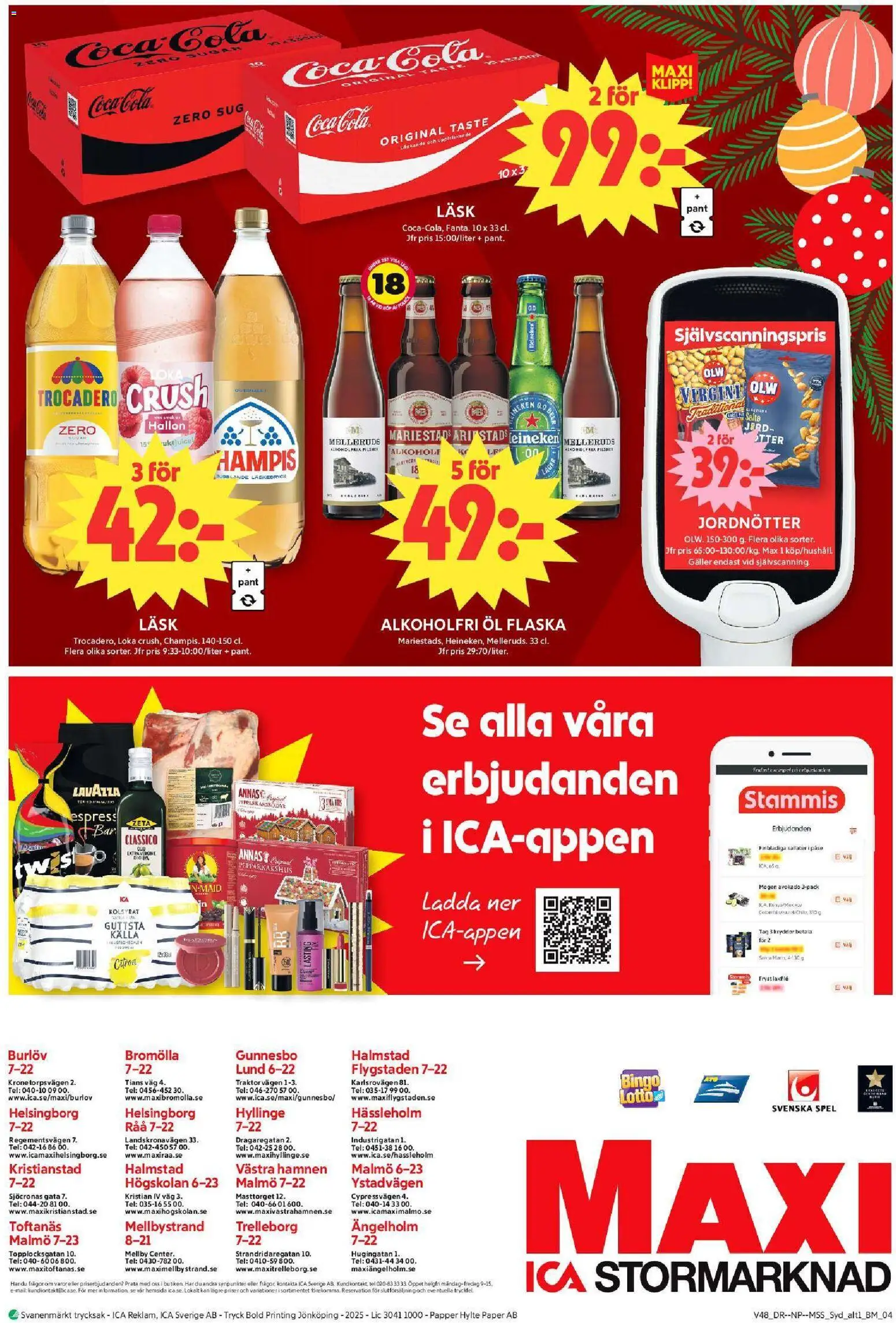 ICA Maxi reklamblad aktuell från 24.11.2025 | Sida: 16 | Produkter: Coca cola zero, Galler, Öl, Spel