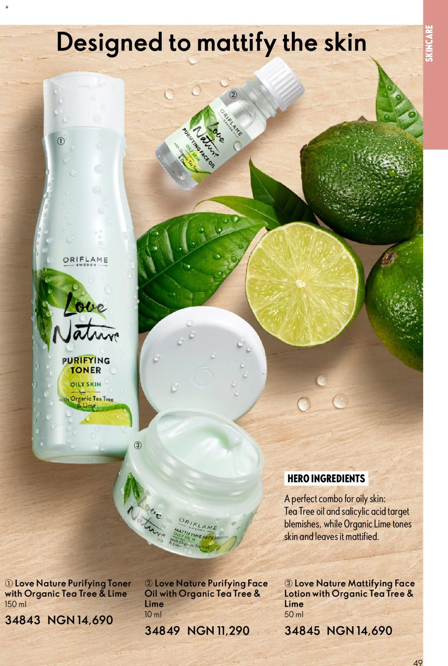 Oriflame Catalogue 2/2026 valid from 01.04.2026 | Page: 49 | Products: Tea, Toner, Lime, Oil