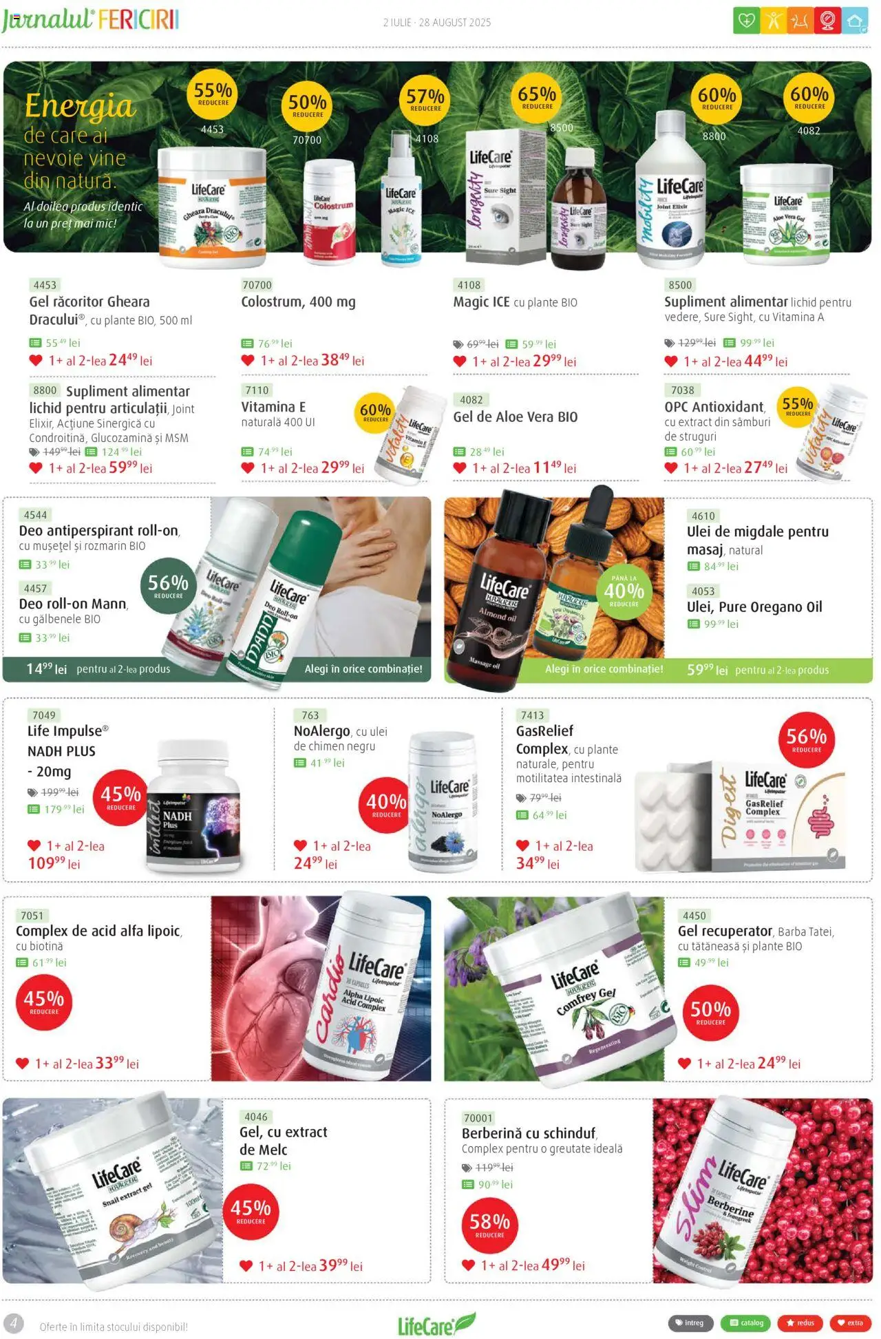 Life Care catalog - Jurnalul Fericirii Iulie/August – valabil de la 02.07.2025 | Pagină: 4 | Produse: Elixir, Aloe vera, Migdale, Ulei