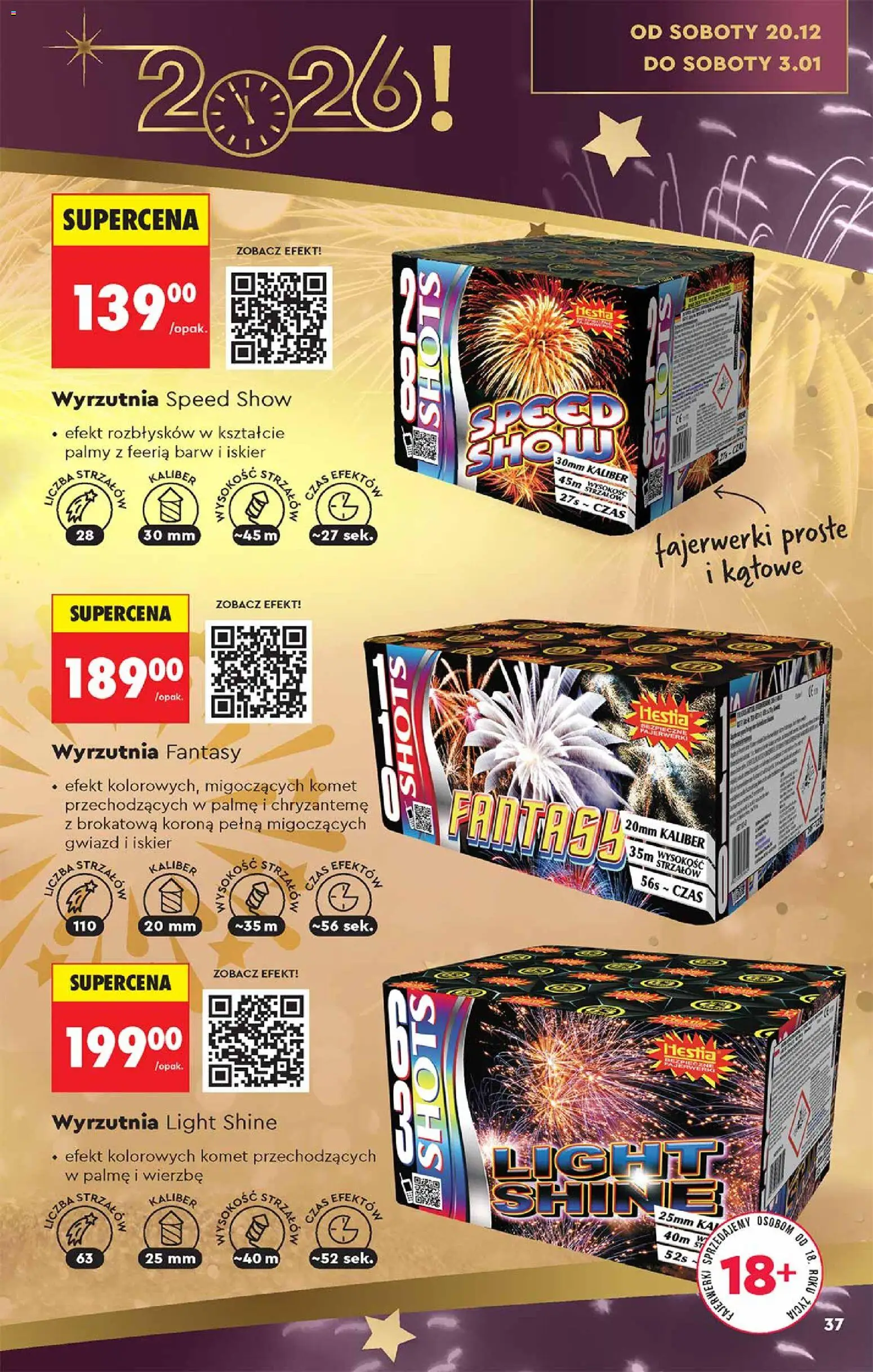 Biedronka gazetka - Hity i inspiracje od 13.12.2025 | Strona: 37 | Produkty: Wyrzutnia, Fajerwerki